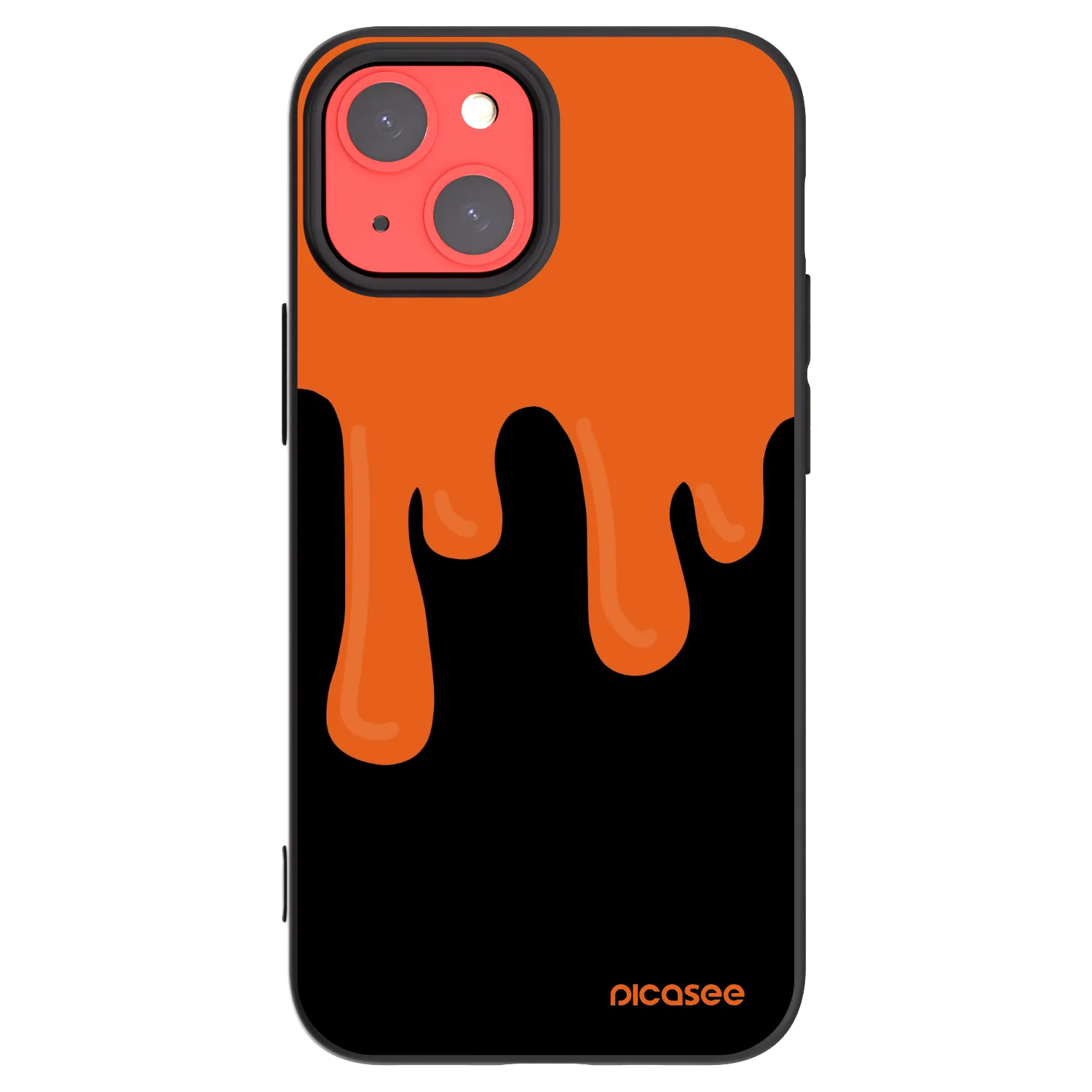 Picasee Μαύρη θήκη σιλικόνης για Apple iPhone 13 mini - Orange spooky