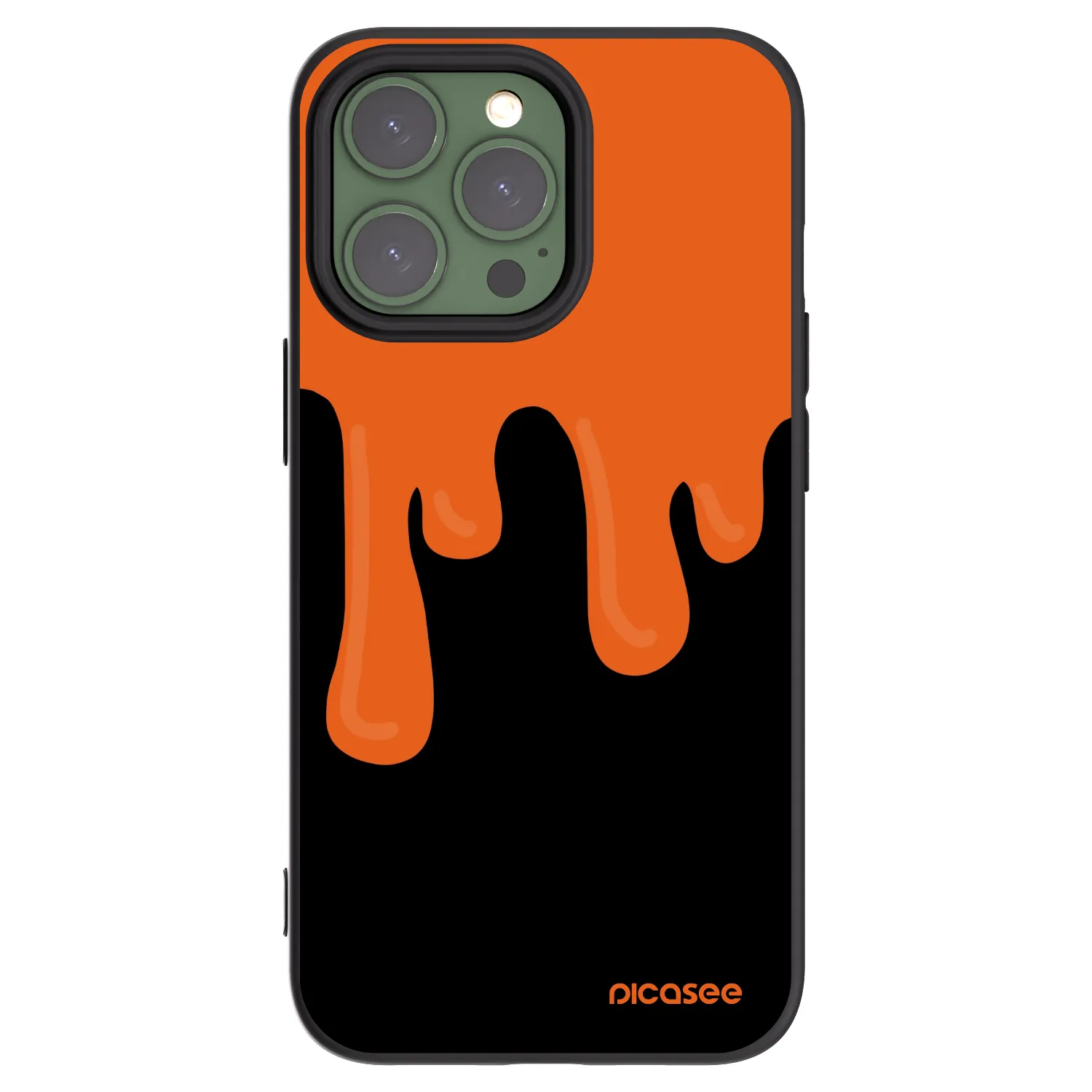 Picasee Μαύρη θήκη σιλικόνης για Apple iPhone 13 Pro - Orange spooky