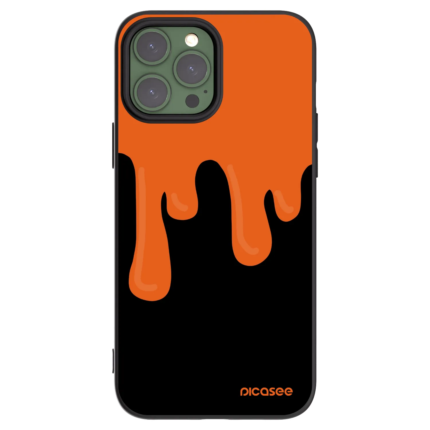 Picasee Μαύρη θήκη σιλικόνης για Apple iPhone 13 Pro Max - Orange spooky