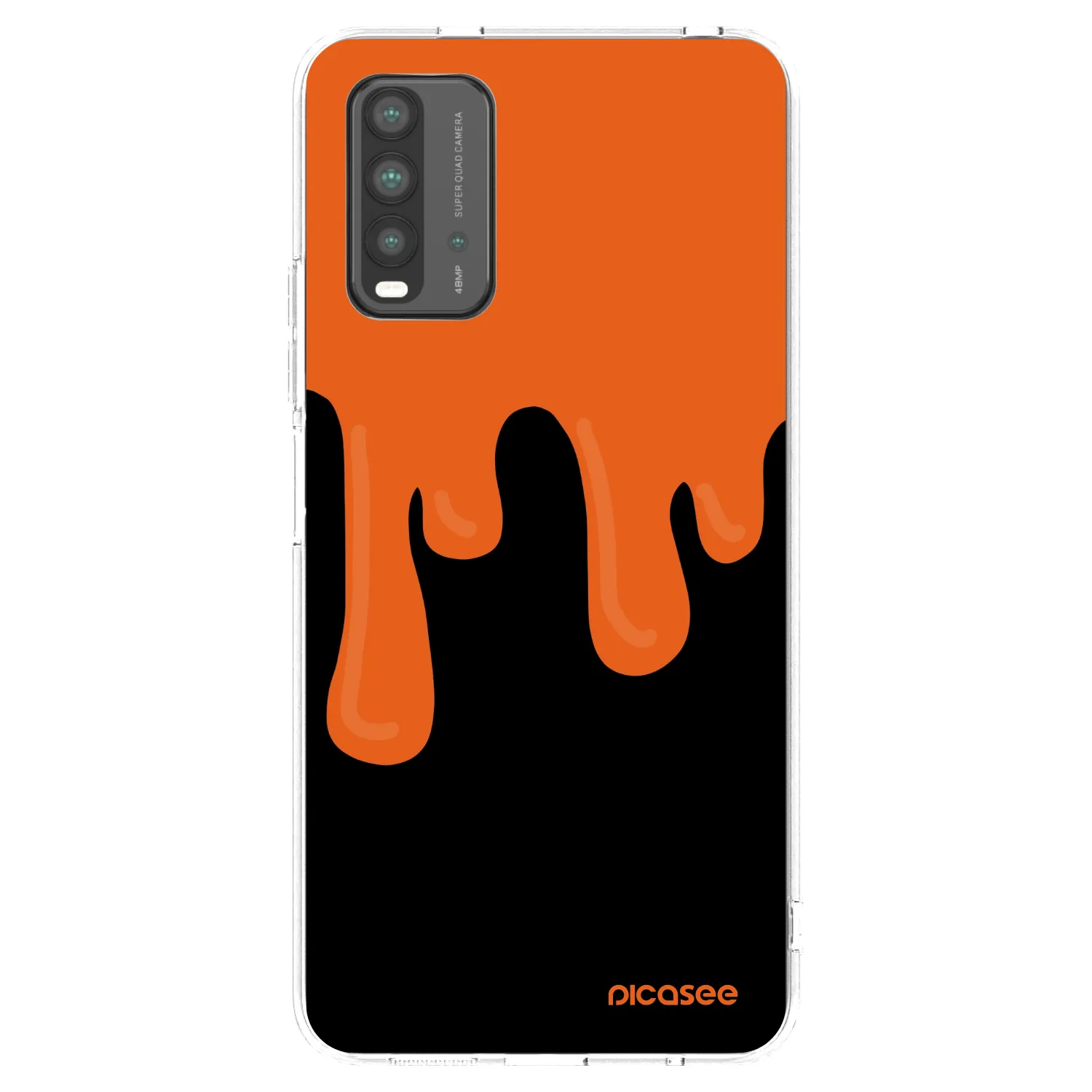 Picasee Μαύρη θήκη σιλικόνης για Xiaomi Redmi 9T - Orange spooky