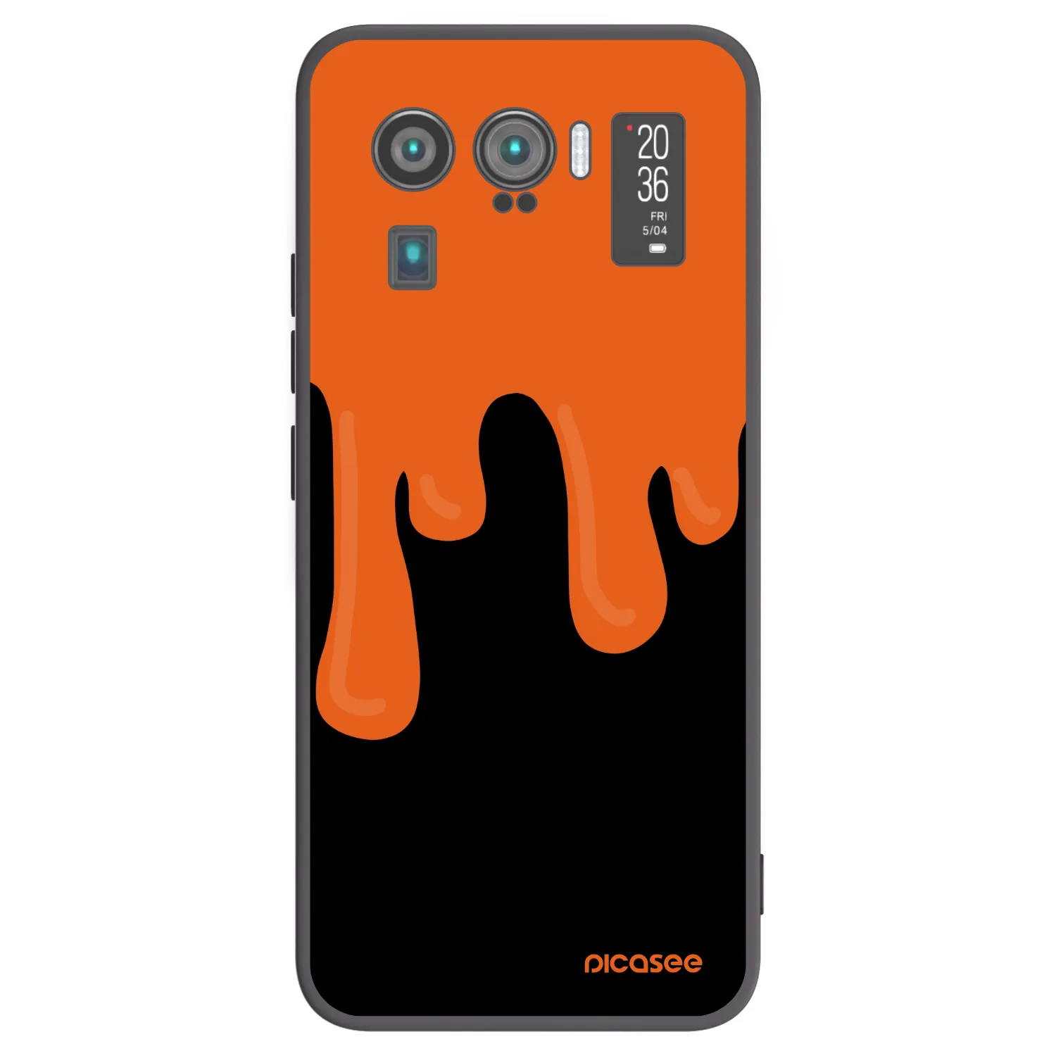 Picasee Μαύρη θήκη σιλικόνης για Xiaomi Mi 11 Ultra - Orange spooky