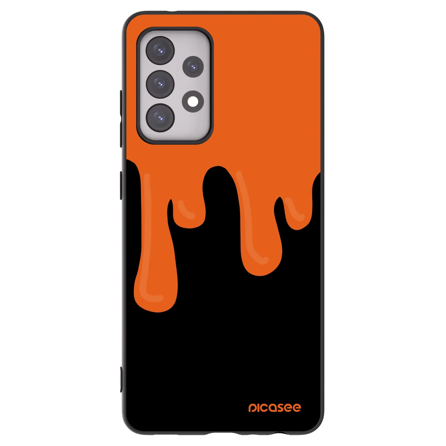 Picasee Μαύρη θήκη σιλικόνης για Samsung Galaxy A52s 5G A528B - Orange spooky