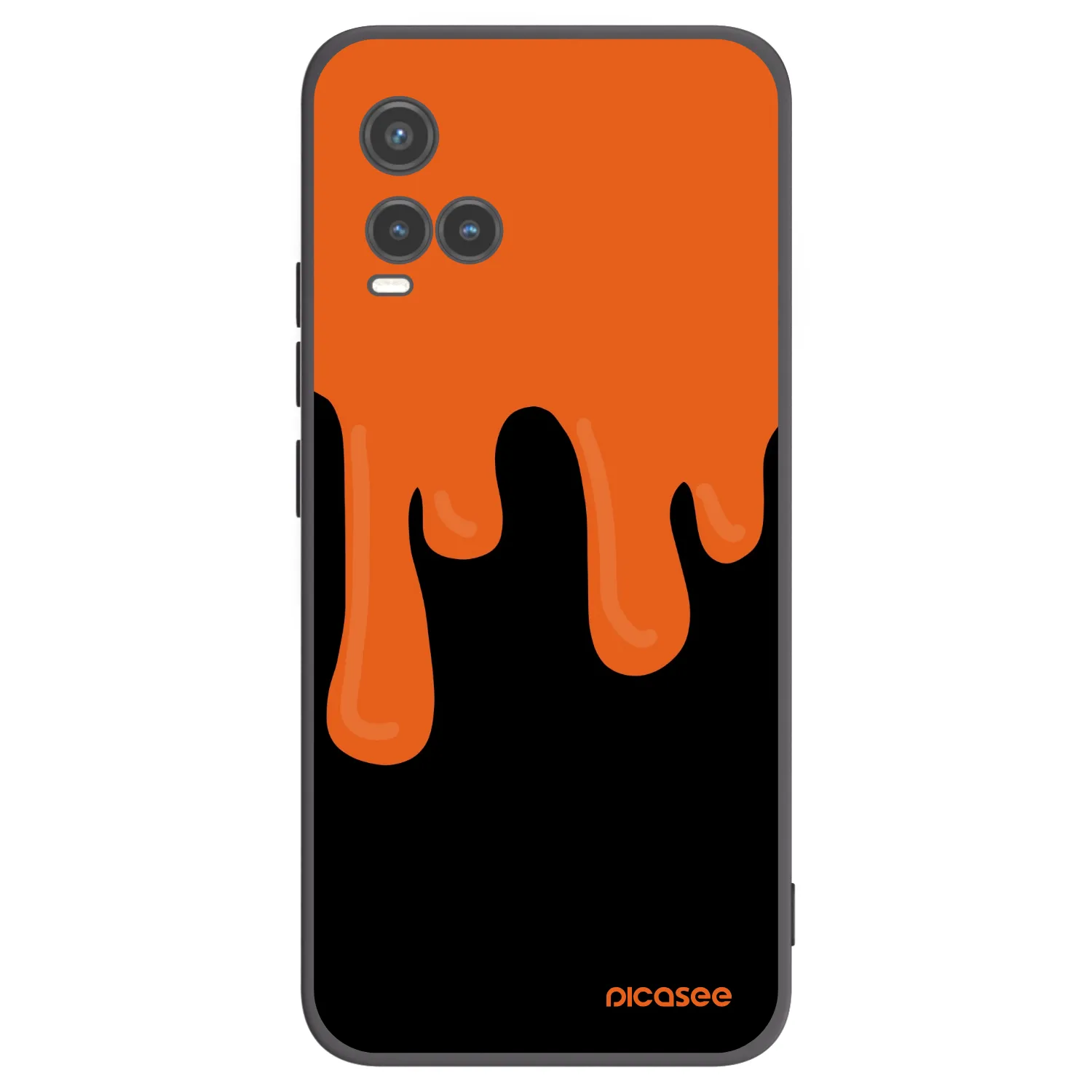 Picasee Μαύρη θήκη σιλικόνης για Vivo Y33s - Orange spooky