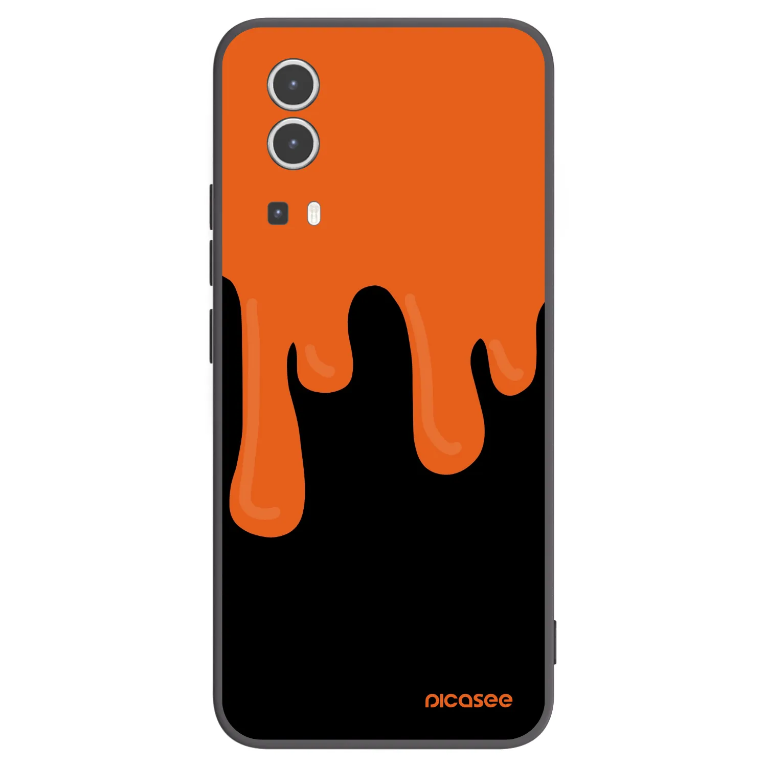 Picasee Μαύρη θήκη σιλικόνης για Vivo Y72 5G - Orange spooky