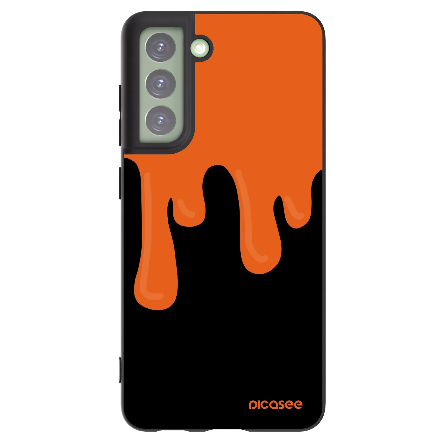 Picasee Μαύρη θήκη σιλικόνης για Samsung Galaxy S21 FE 5G - Orange spooky