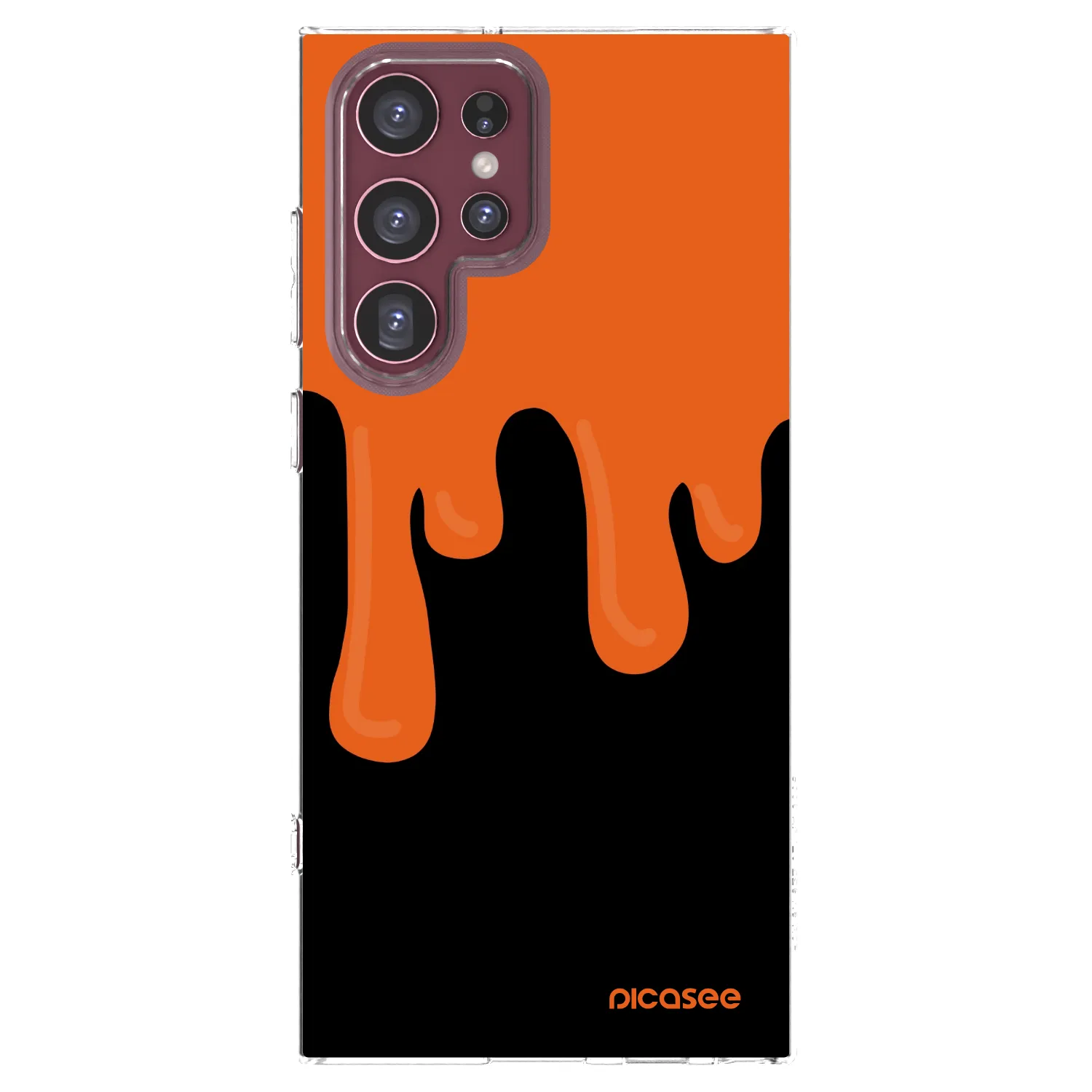 Picasee διαφανής θήκη σιλικόνης Samsung Galaxy S22 Ultra 5G - Orange spooky