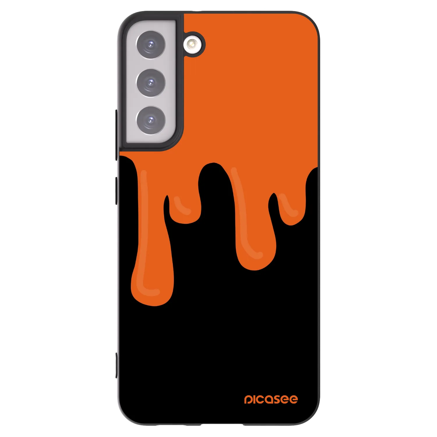 Picasee Μαύρη θήκη σιλικόνης για Samsung Galaxy S22+ 5G - Orange spooky