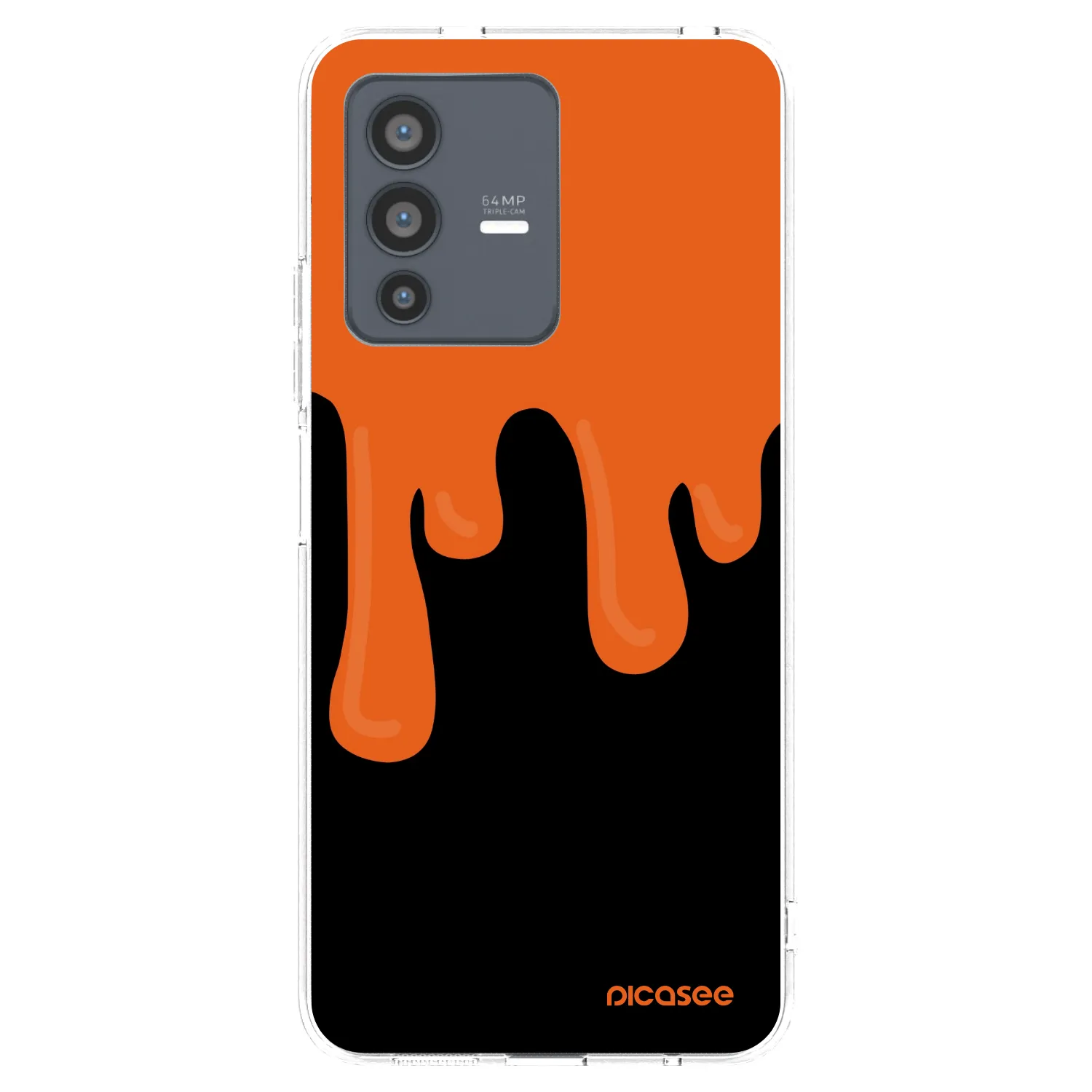Picasee διαφανής θήκη σιλικόνης Vivo V23 5G - Orange spooky