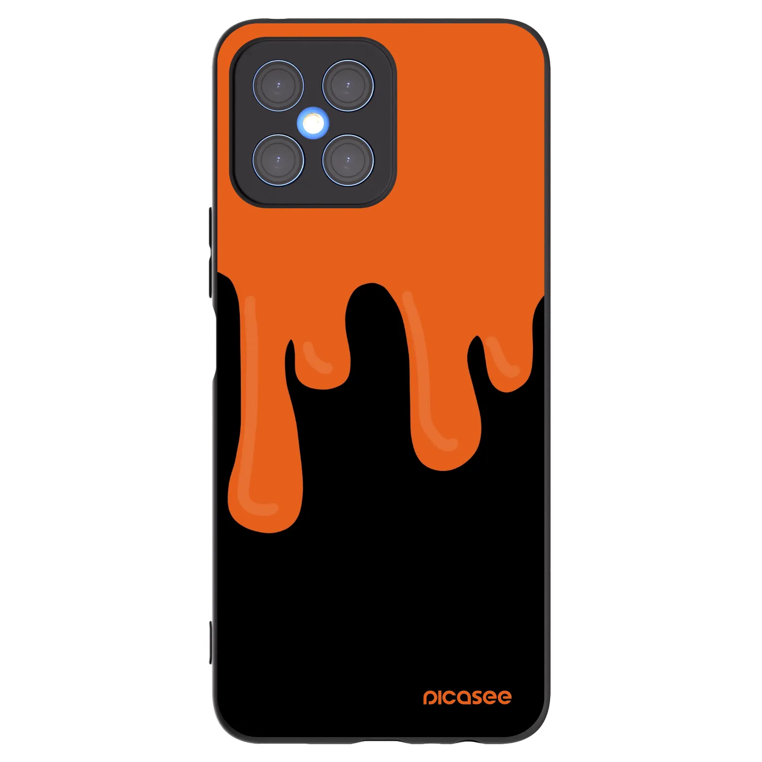 Picasee Μαύρη θήκη σιλικόνης για Honor X8 4G - Orange spooky