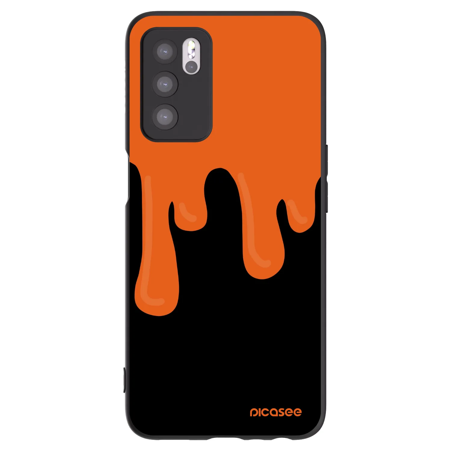 Picasee Μαύρη θήκη σιλικόνης για OPPO A16s - Orange spooky
