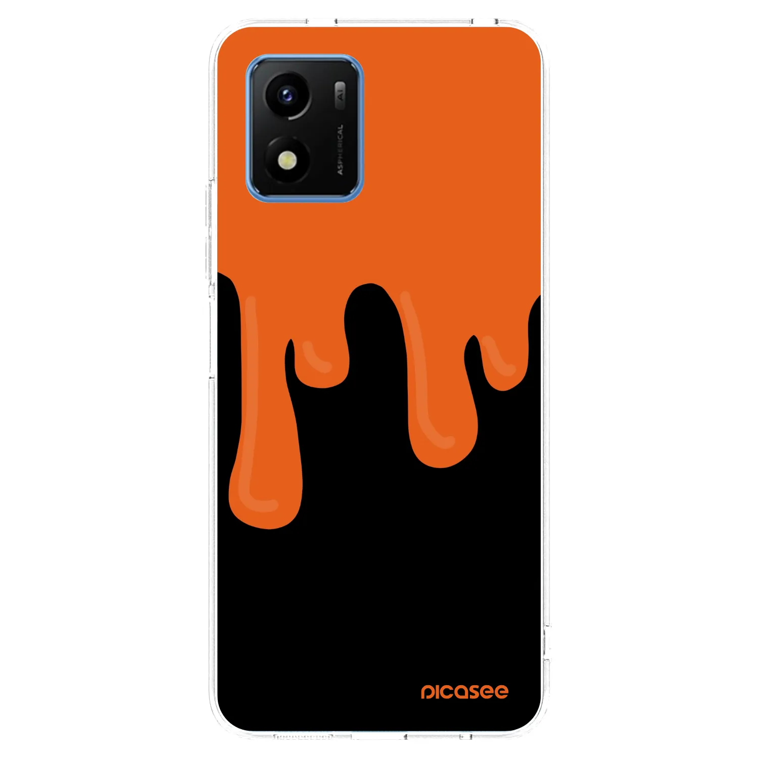 Picasee διαφανής θήκη σιλικόνης Vivo Y01 - Orange spooky