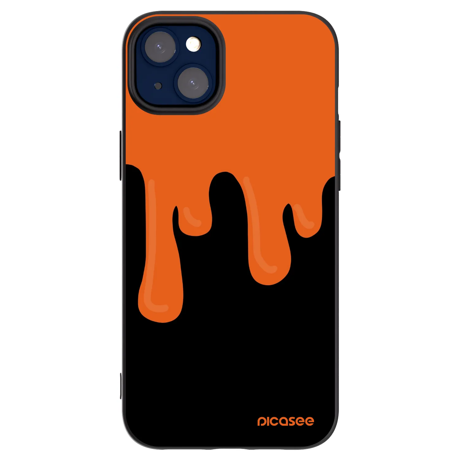 Picasee Μαύρη θήκη σιλικόνης για Apple iPhone 14 Plus - Orange spooky