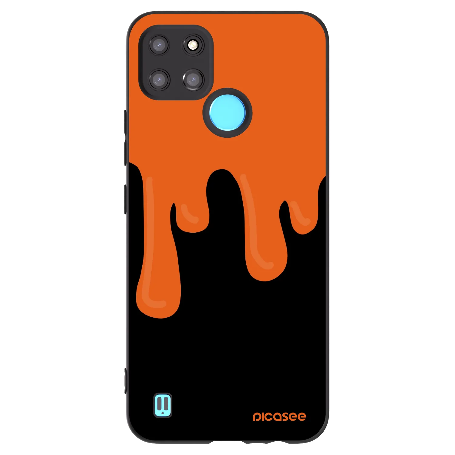 Picasee Μαύρη θήκη σιλικόνης για Realme C21Y - Orange spooky