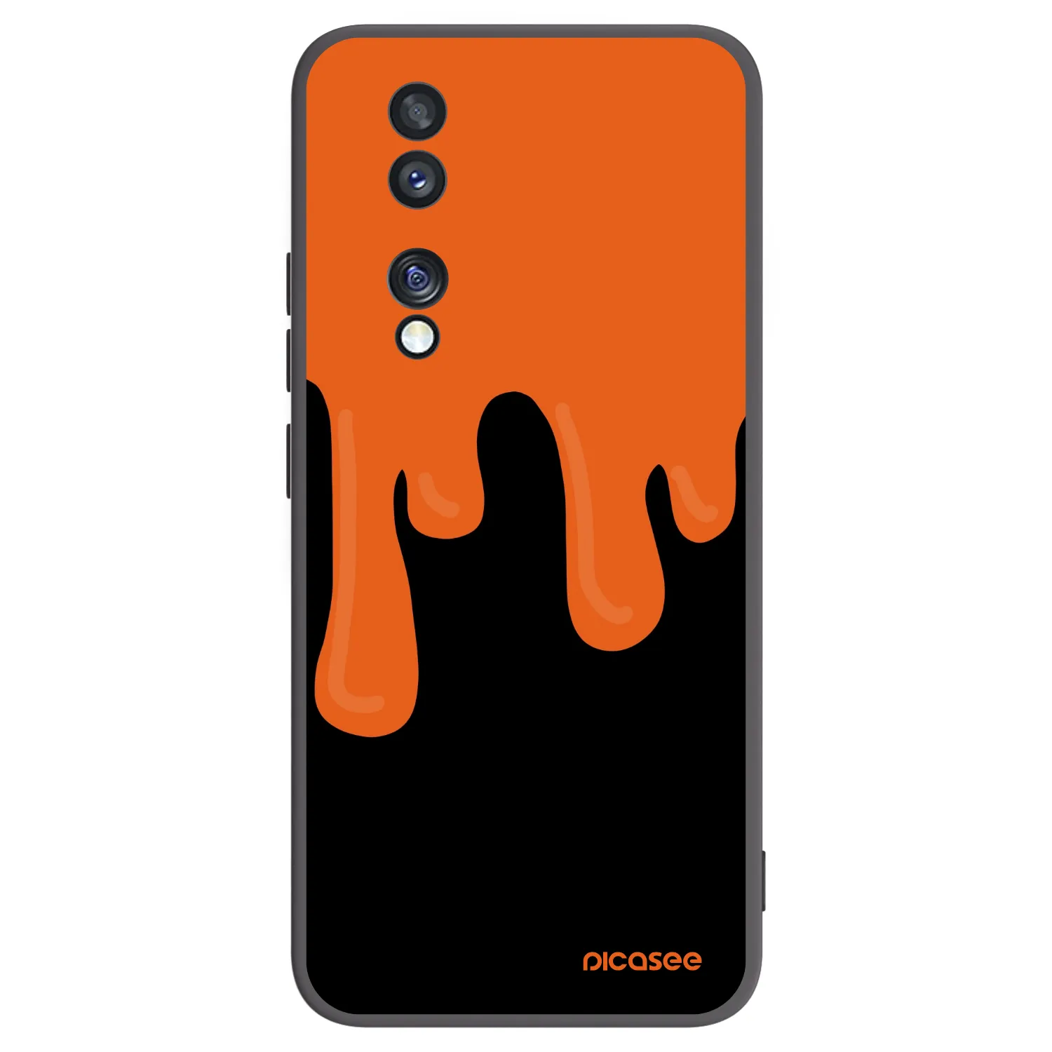 Picasee Μαύρη θήκη σιλικόνης για Honor 70 - Orange spooky