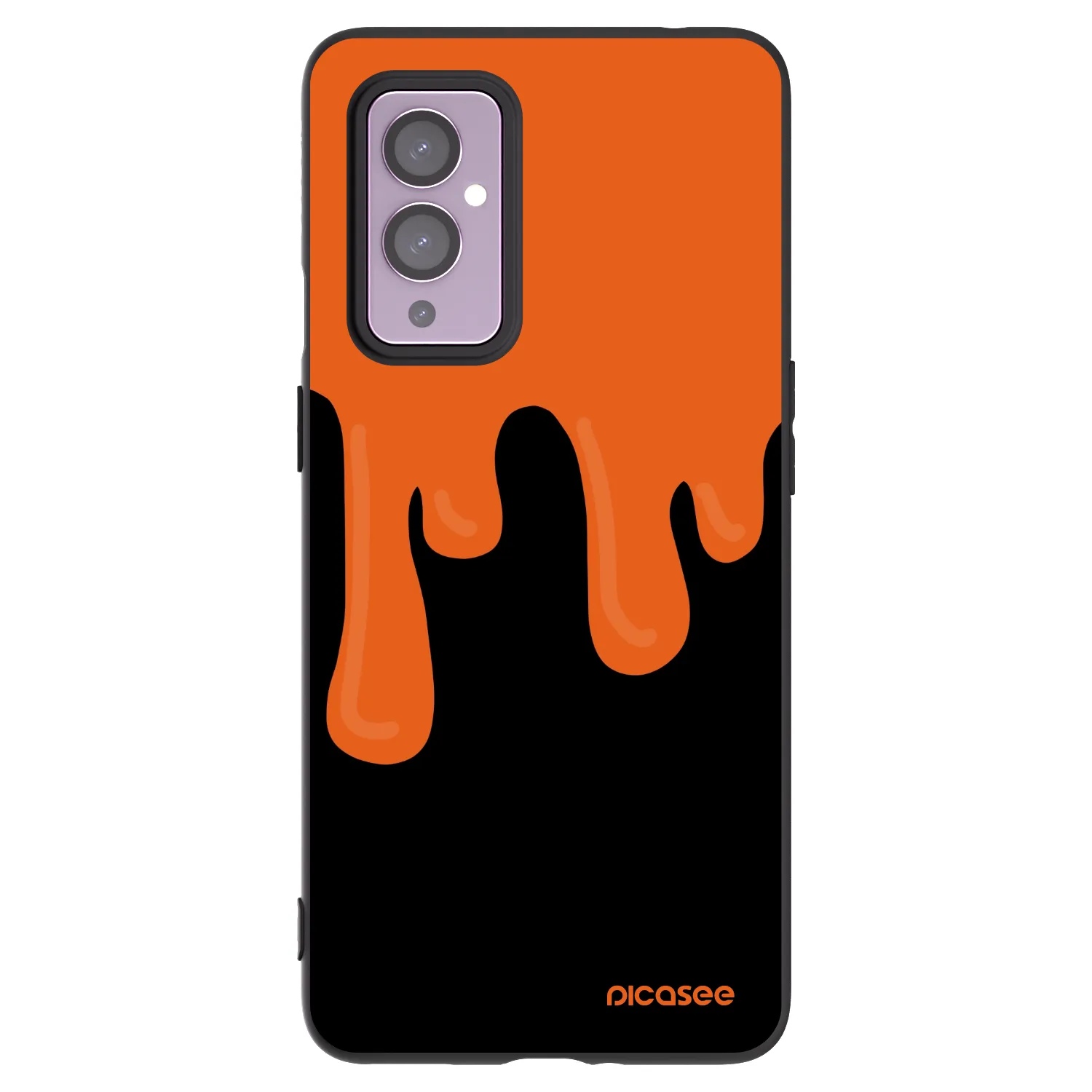 Picasee Μαύρη θήκη σιλικόνης για OnePlus 9 - Orange spooky