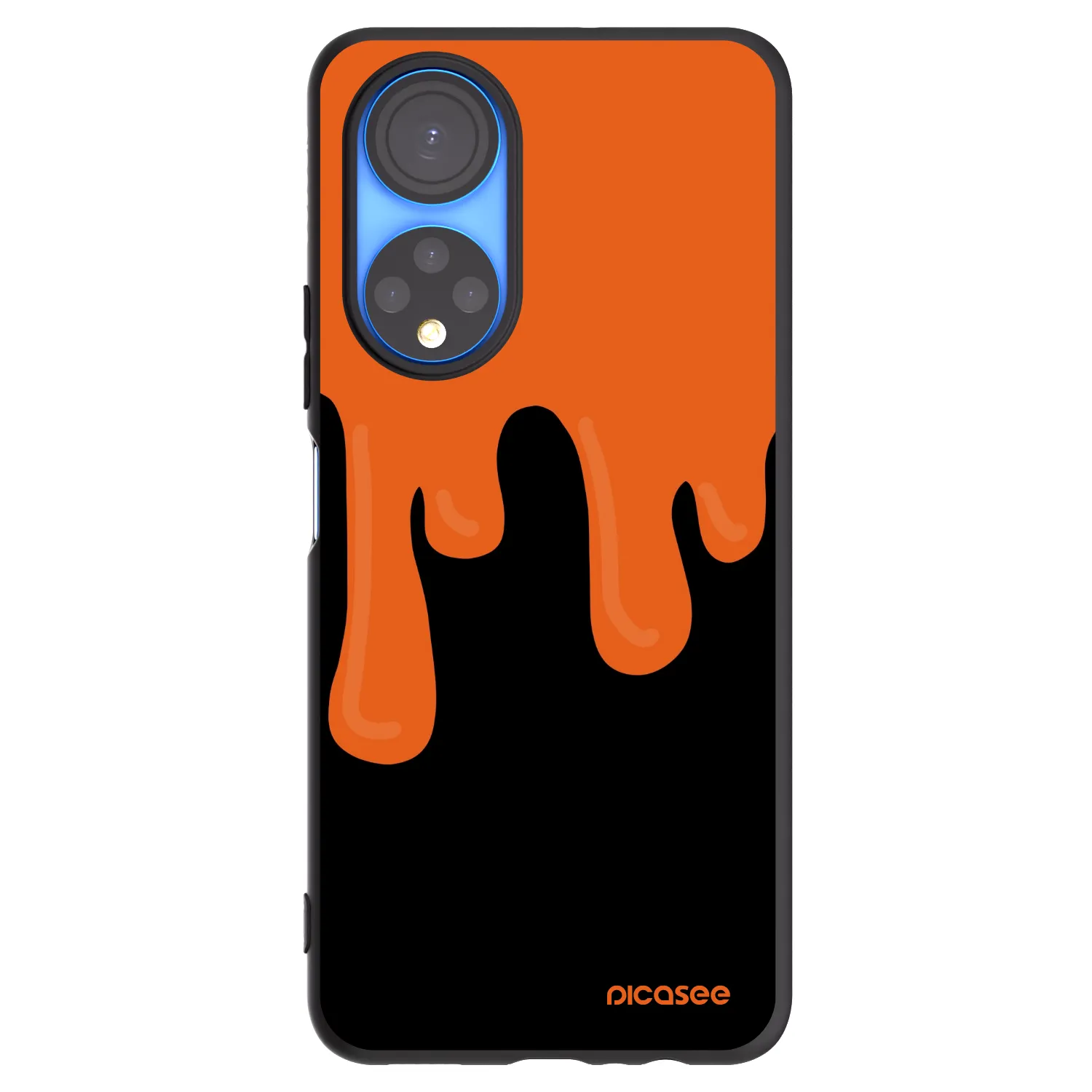 Picasee Μαύρη θήκη σιλικόνης για Honor X7 - Orange spooky