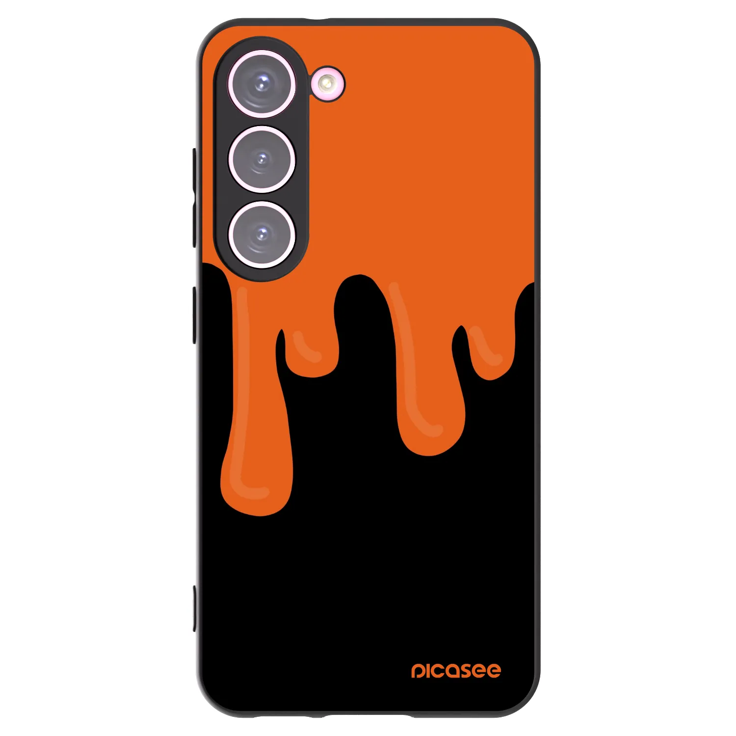 Picasee Μαύρη θήκη σιλικόνης για Samsung Galaxy S23 5G - Orange spooky