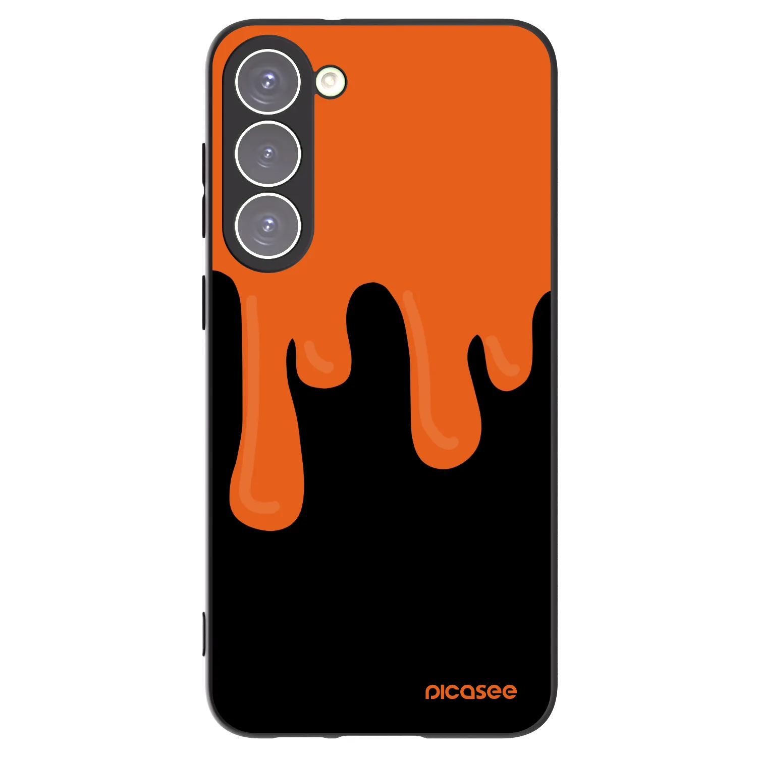 Picasee Μαύρη θήκη σιλικόνης για Samsung Galaxy S23+ 5G - Orange spooky