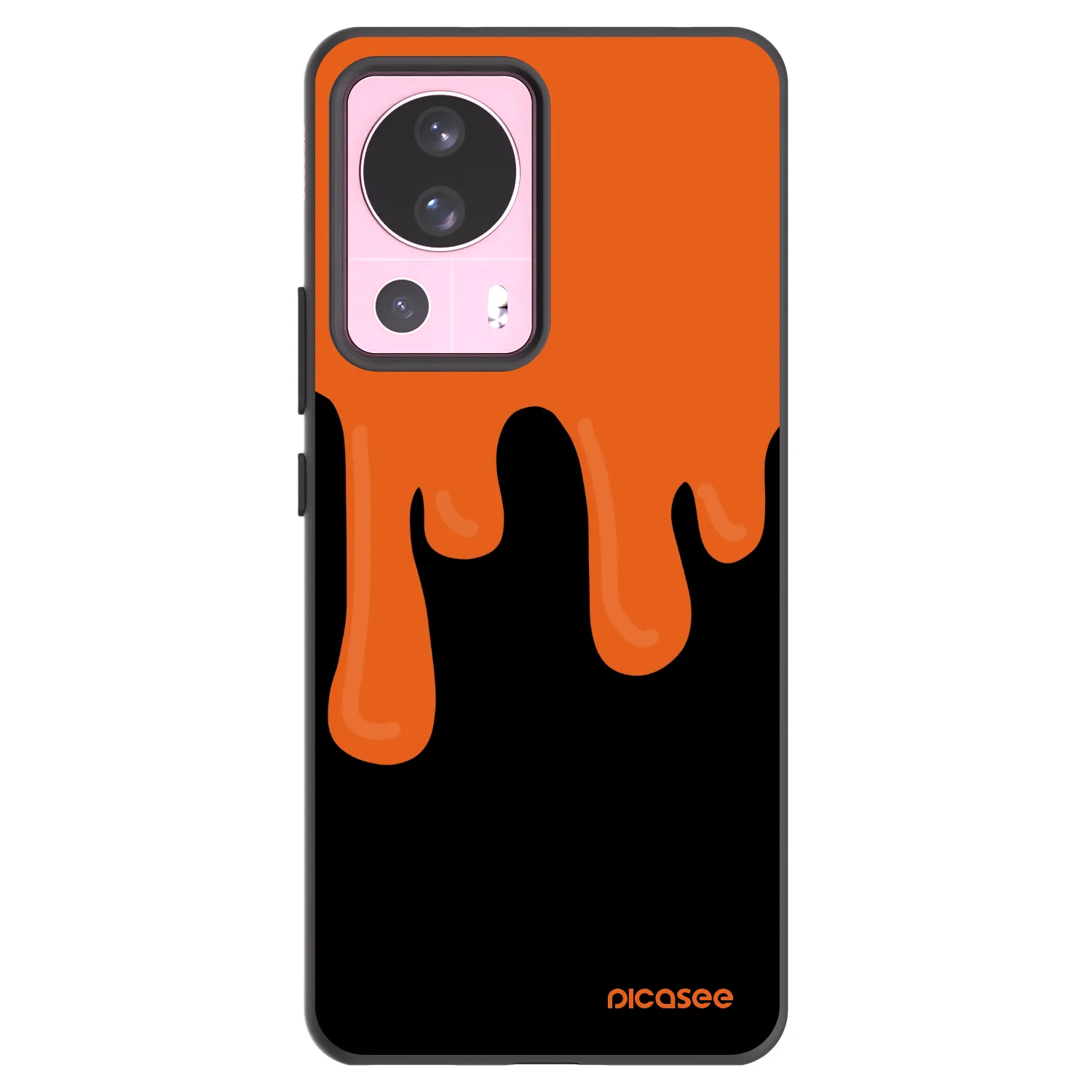 Picasee Μαύρη θήκη σιλικόνης για Xiaomi 13 Lite - Orange spooky