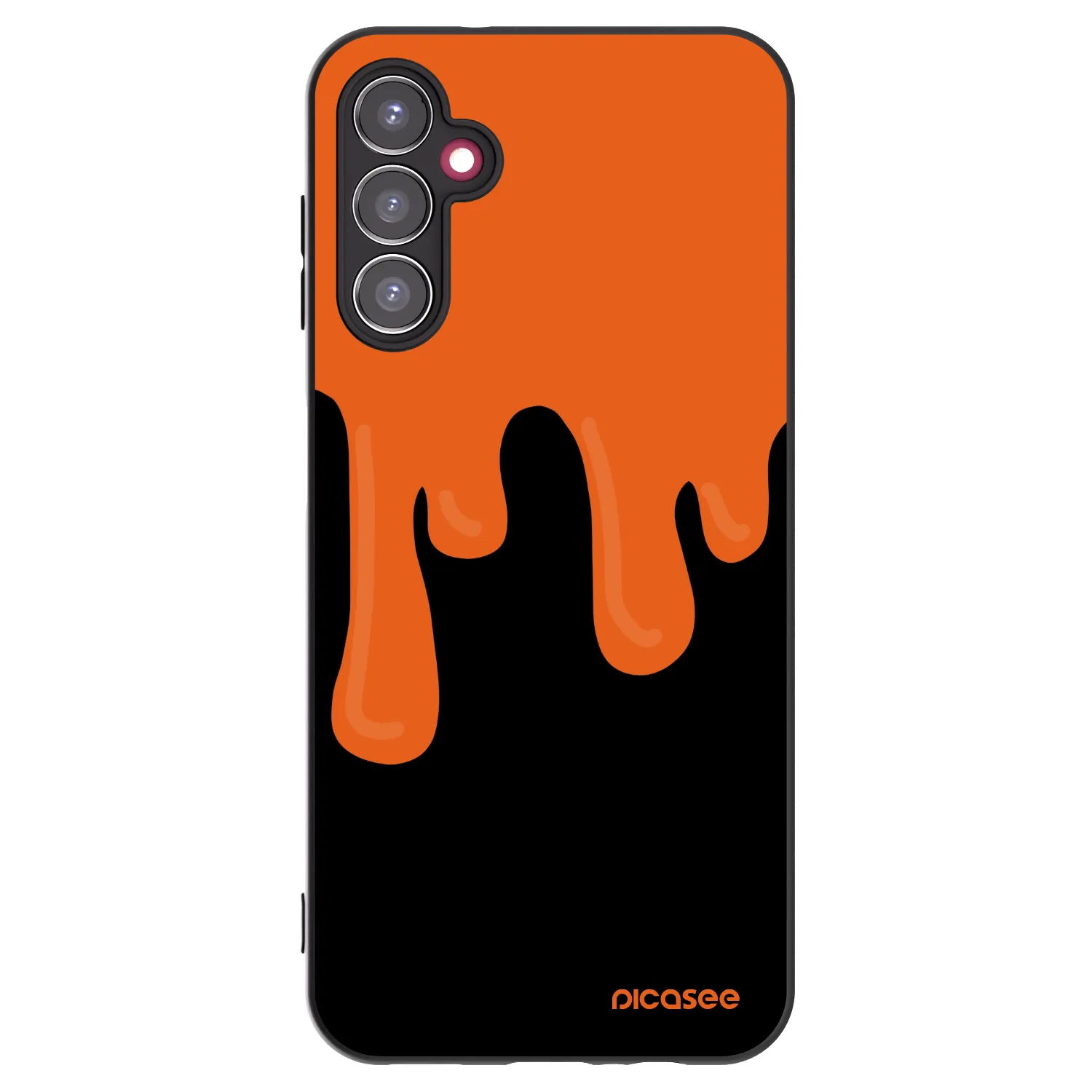 Picasee Μαύρη θήκη σιλικόνης για Samsung Galaxy A14 4G A145R - Orange spooky