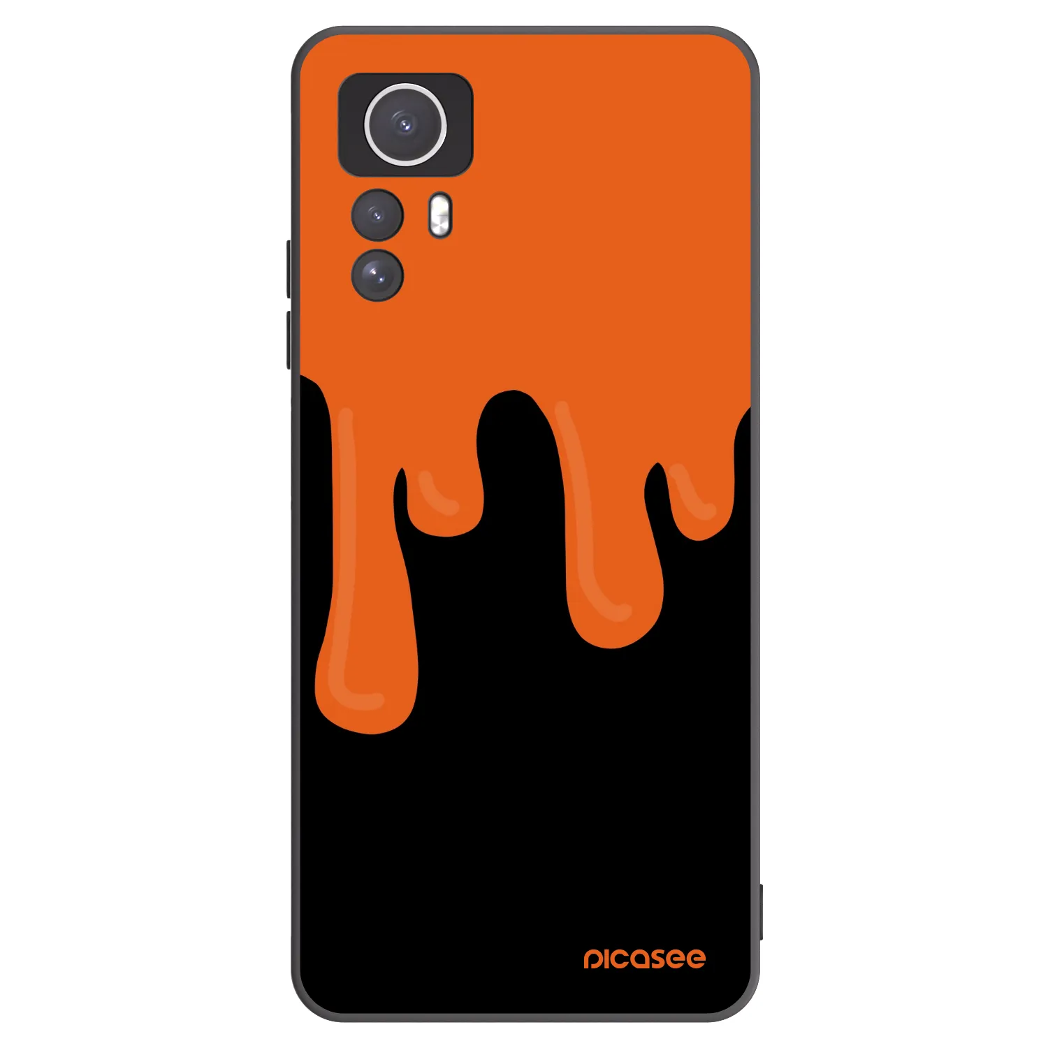 Picasee Μαύρη θήκη σιλικόνης για Xiaomi Redmi Note 12S - Orange spooky