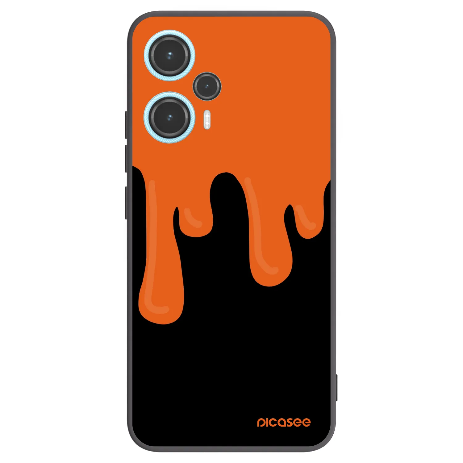 Picasee Μαύρη θήκη σιλικόνης για Xiaomi Poco F5 - Orange spooky