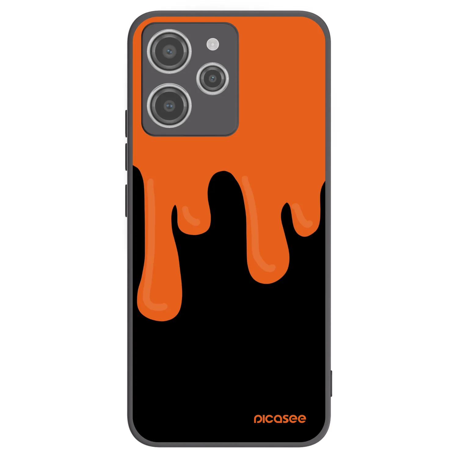 Picasee Μαύρη θήκη σιλικόνης για Xiaomi Redmi 12 4G - Orange spooky