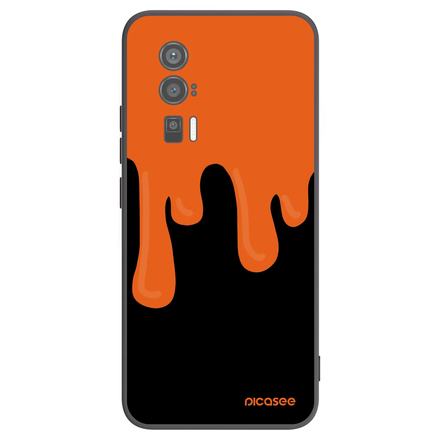 Picasee Μαύρη θήκη σιλικόνης για Xiaomi Poco F5 Pro 5G - Orange spooky