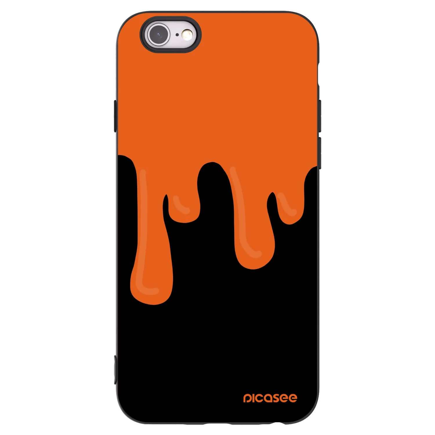 Picasee Μαύρη θήκη σιλικόνης για Apple iPhone 6/6S - Orange spooky
