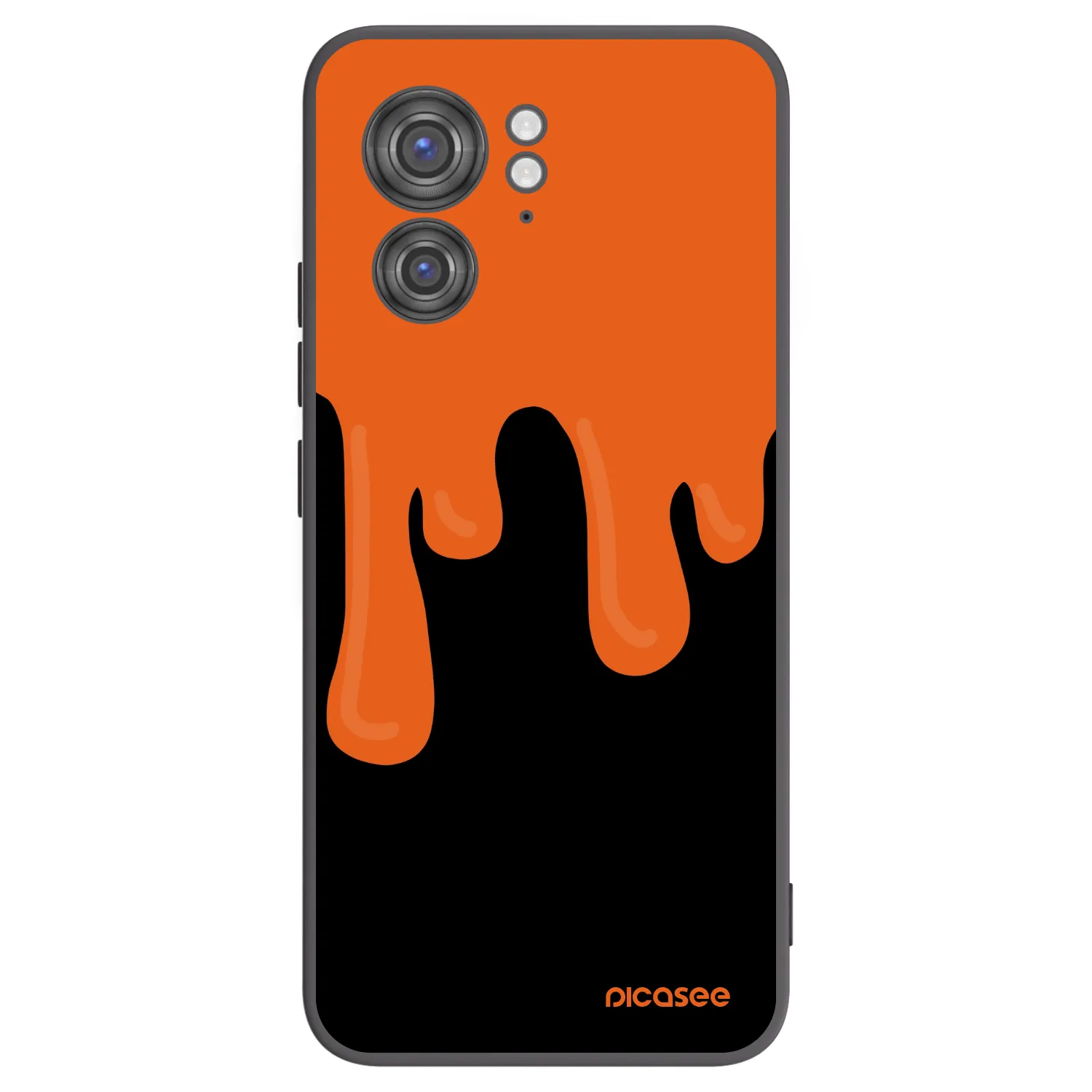 Picasee Μαύρη θήκη σιλικόνης για Motorola Edge 40 - Orange spooky