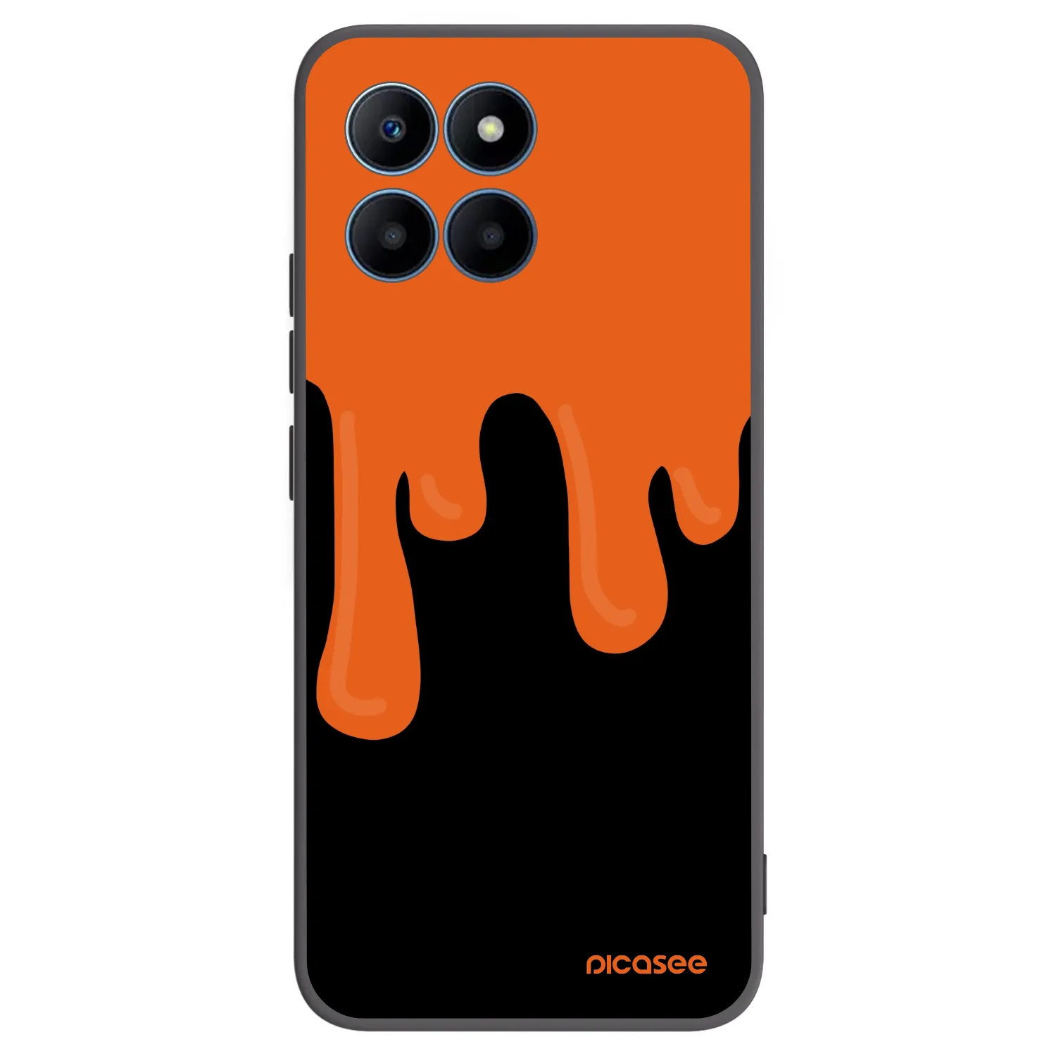 Picasee Μαύρη θήκη σιλικόνης για Honor 70 Lite - Orange spooky