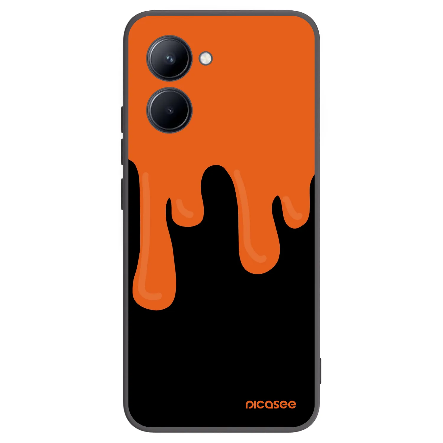Picasee Μαύρη θήκη σιλικόνης για Realme C33 (2023) - Orange spooky