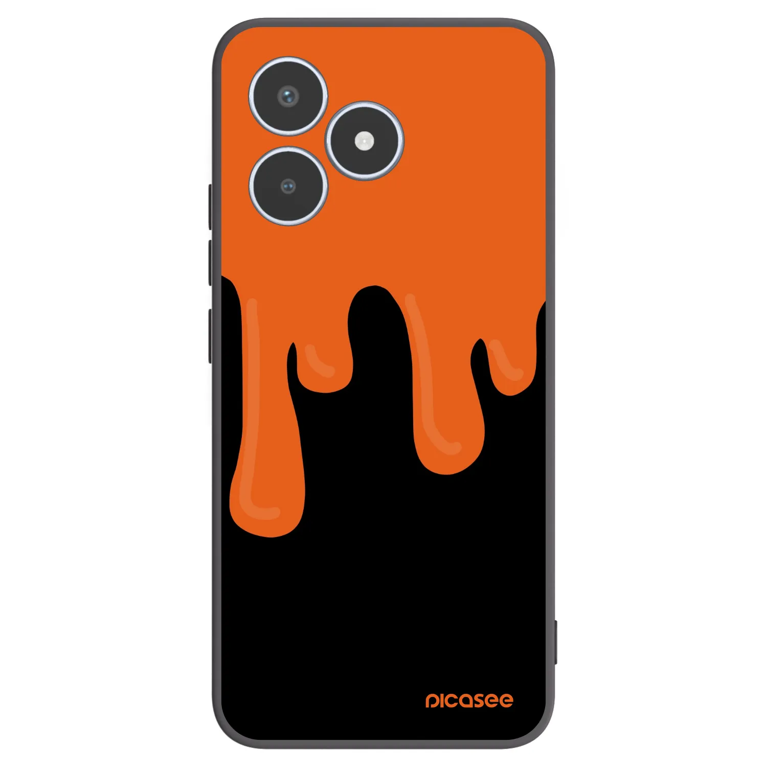 Picasee Μαύρη θήκη σιλικόνης για Realme C53 - Orange spooky