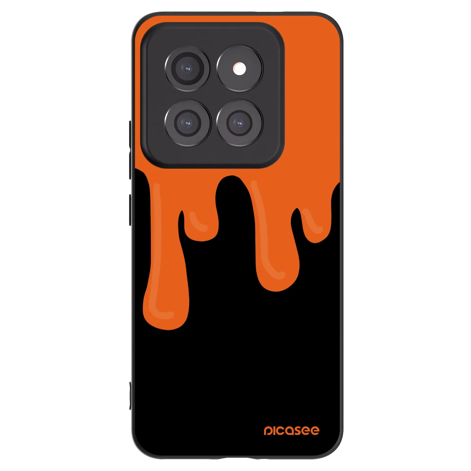 Picasee Μαύρη θήκη σιλικόνης για Xiaomi 14 Pro - Orange spooky