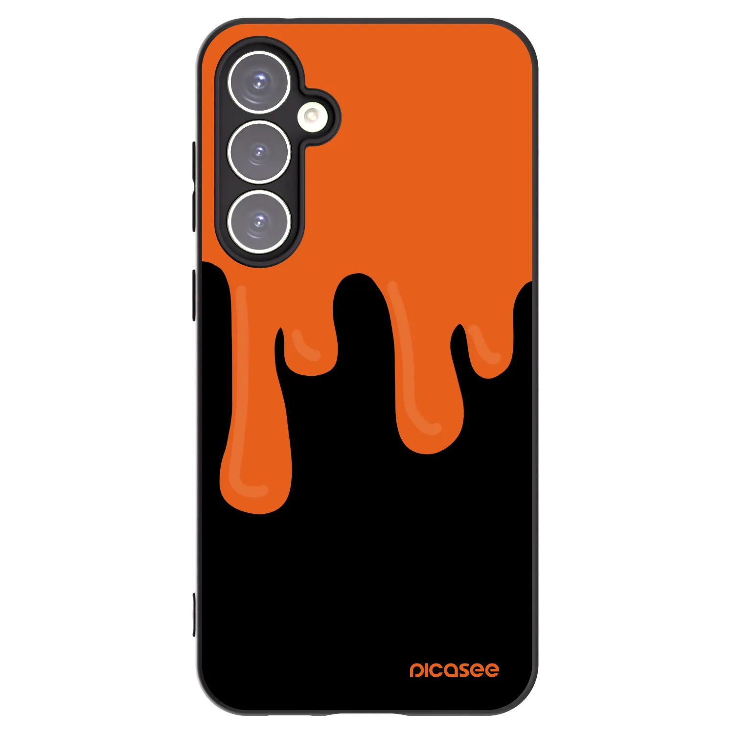 Picasee Μαύρη θήκη σιλικόνης για Samsung Galaxy S23 FE S711B - Orange spooky