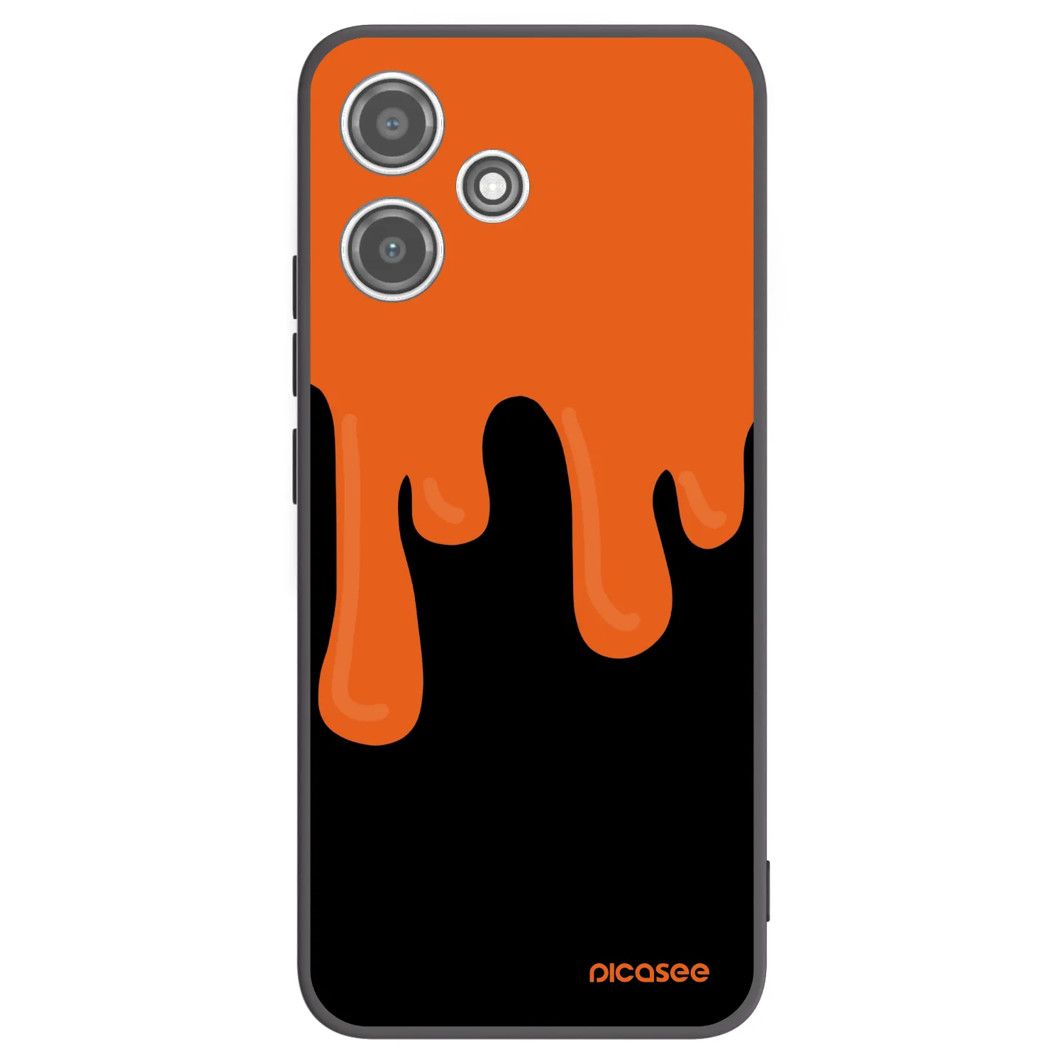 Picasee Μαύρη θήκη σιλικόνης για Xiaomi Redmi 12 5G - Orange spooky