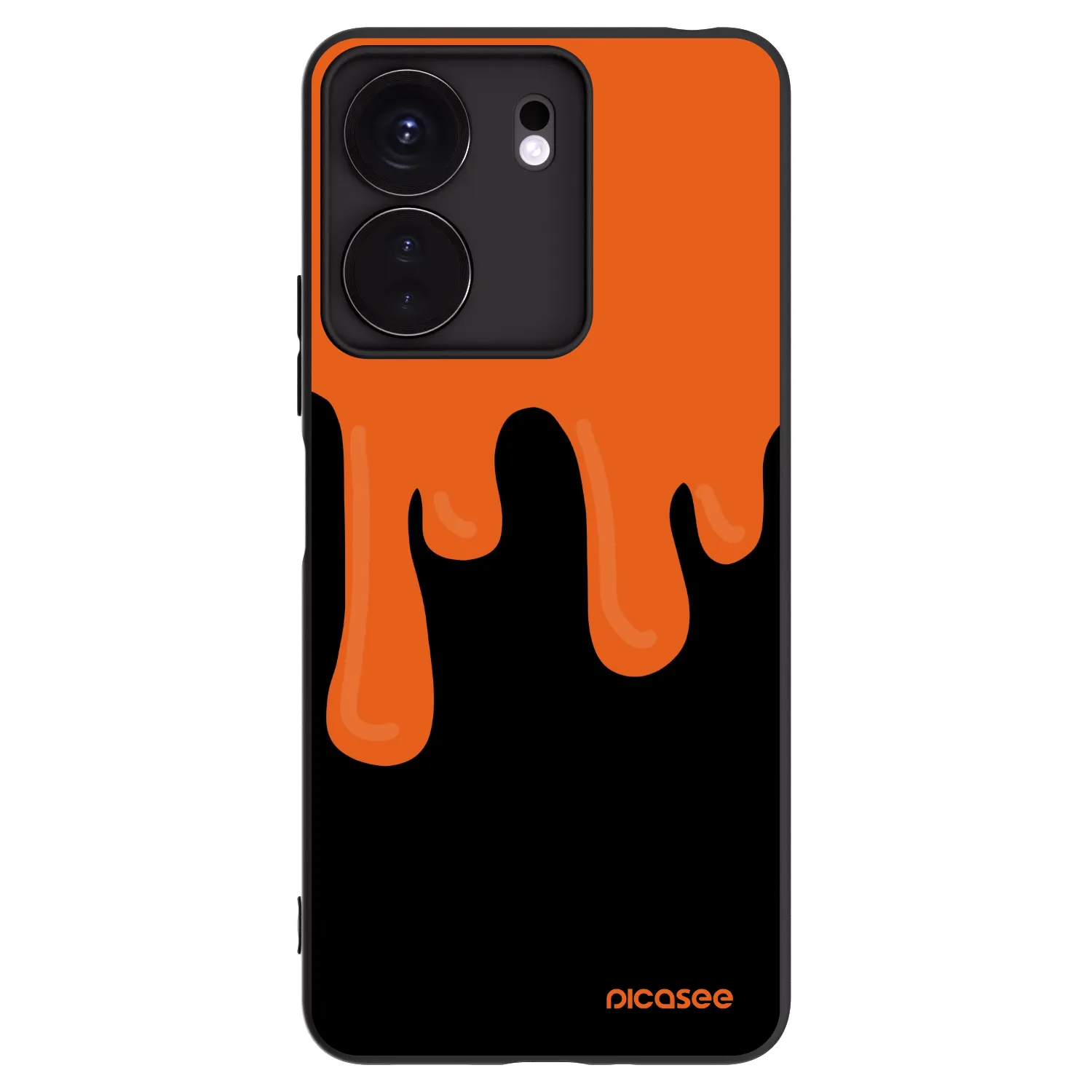 Picasee Μαύρη θήκη σιλικόνης για Xiaomi Redmi 13C 4G - Orange spooky