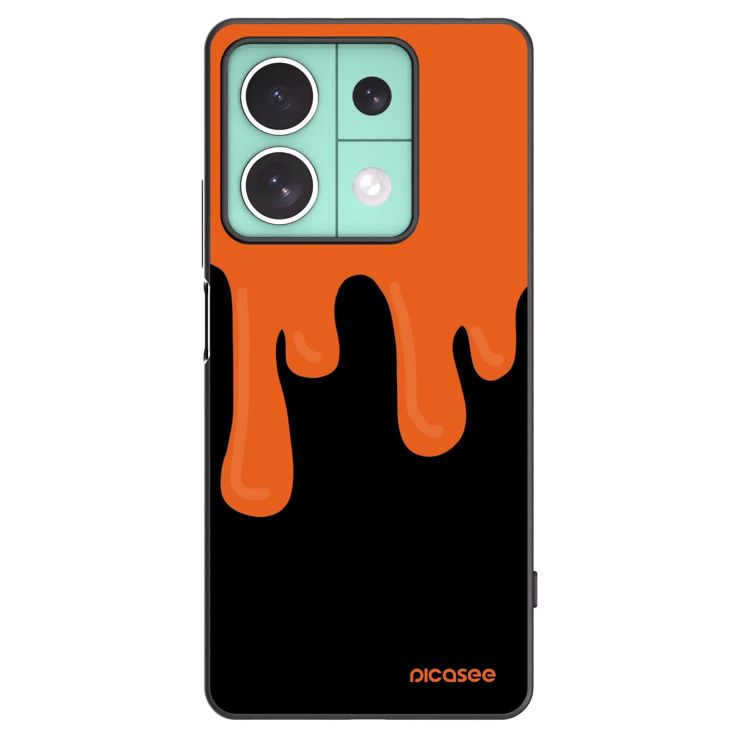 Picasee Μαύρη θήκη σιλικόνης για Xiaomi Redmi Note 13 5G - Orange spooky