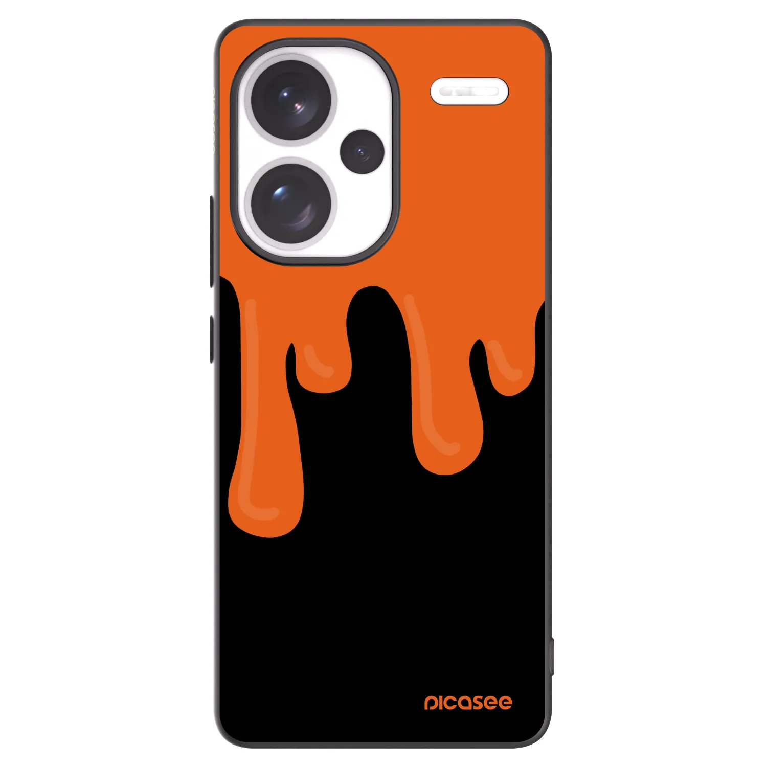 Picasee Μαύρη θήκη σιλικόνης για Xiaomi Redmi Note 13 Pro+ 5G - Orange spooky