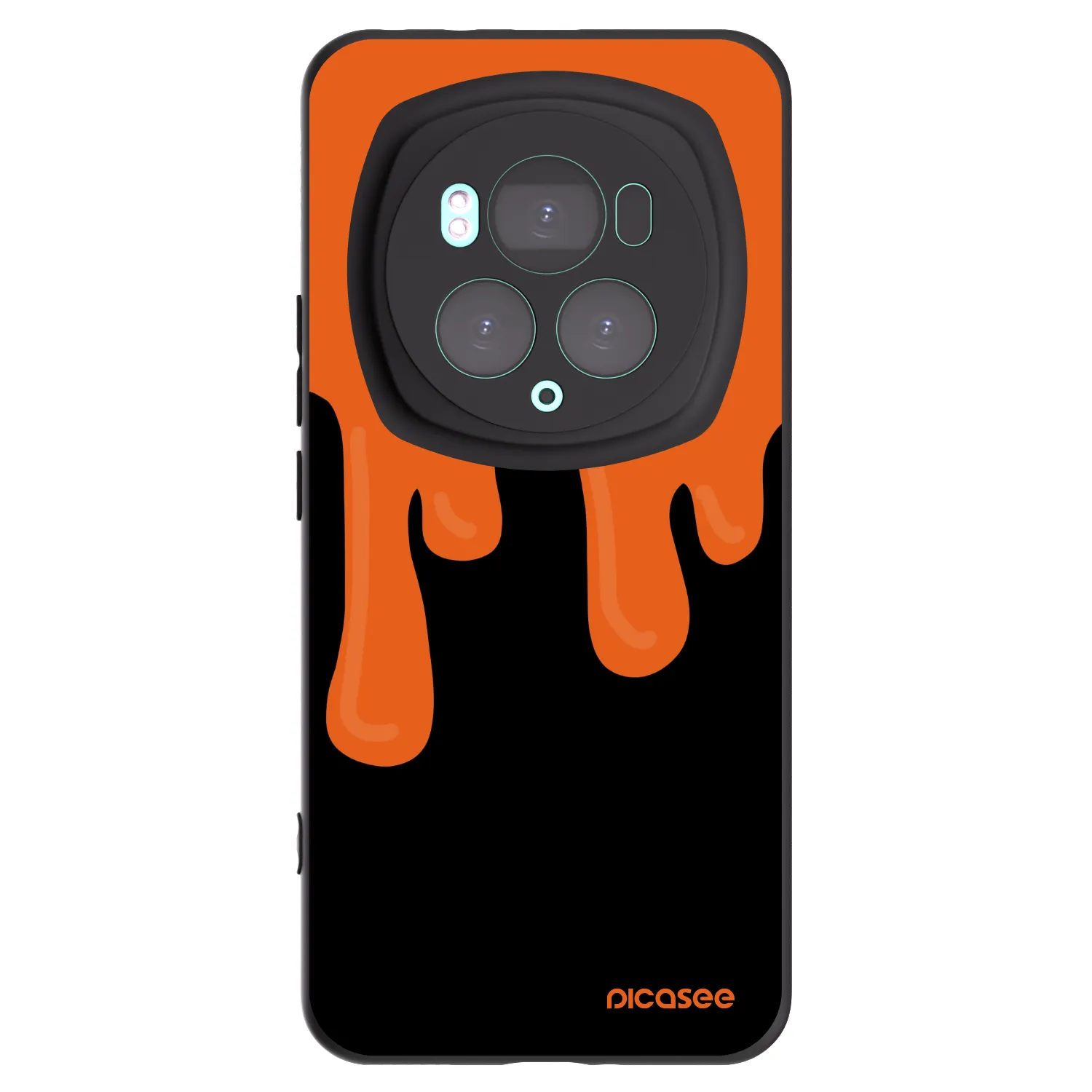 Picasee Μαύρη θήκη σιλικόνης για Honor Magic6 Pro - Orange spooky