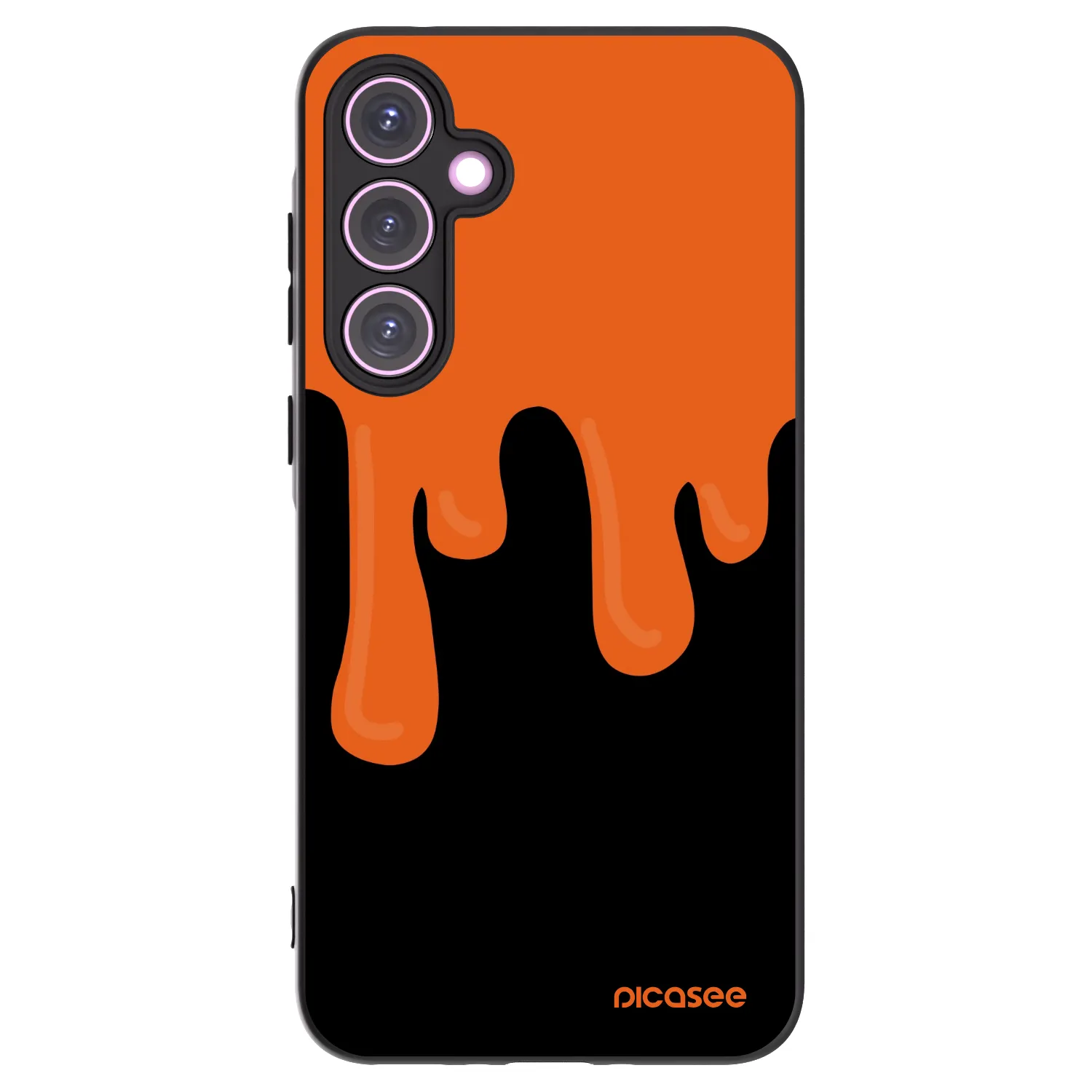 Picasee Μαύρη θήκη σιλικόνης για Samsung Galaxy A35 5G A356B - Orange spooky