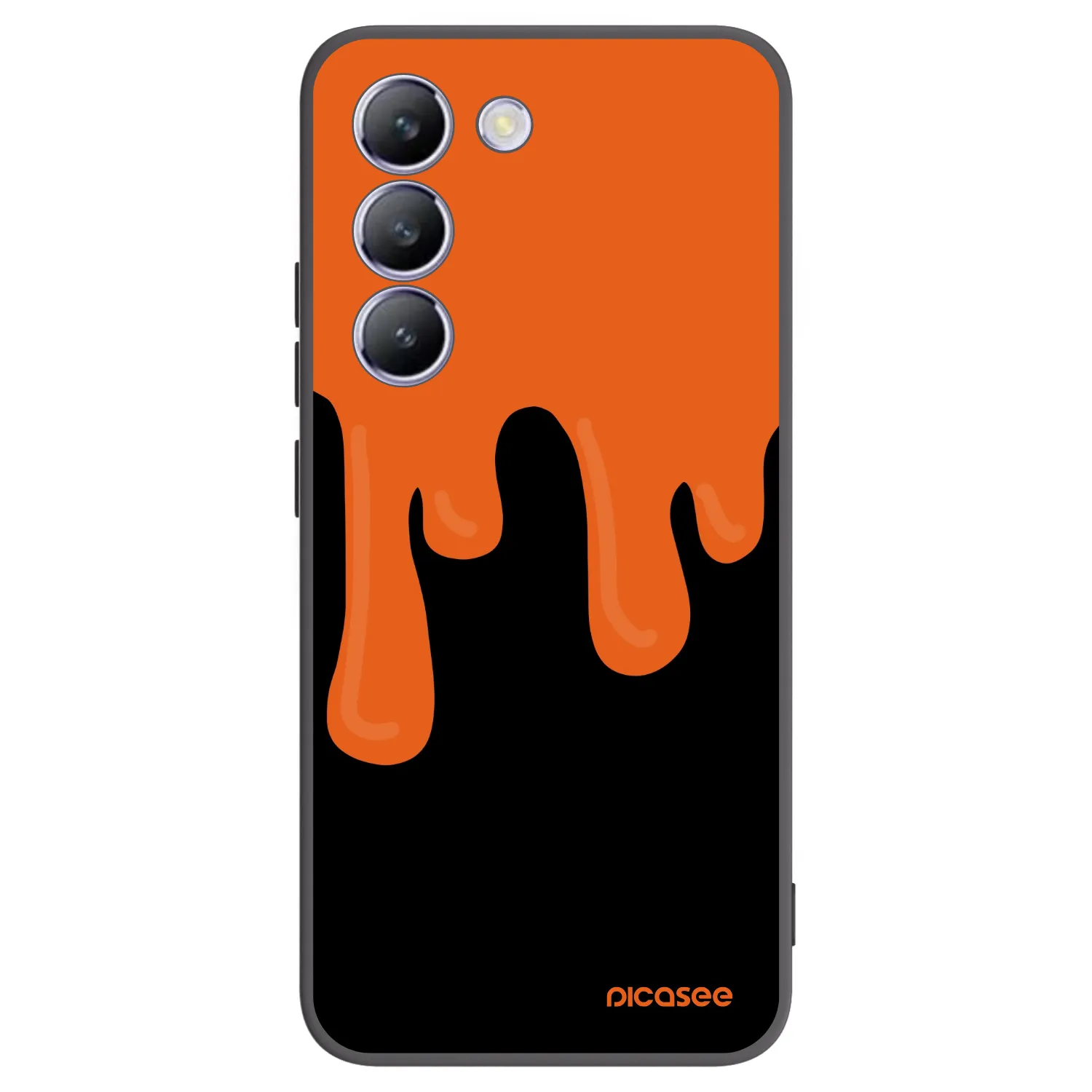 Picasee Μαύρη θήκη σιλικόνης για Vivo V40 SE 5G - Orange spooky
