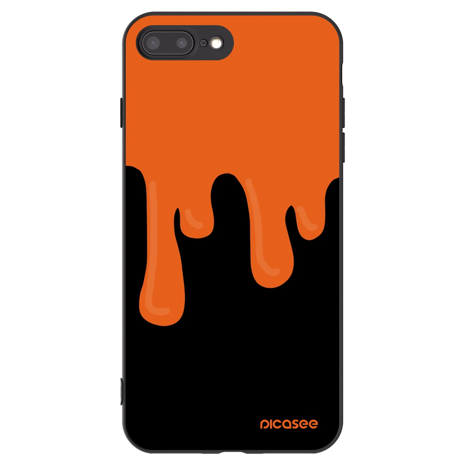 Picasee Μαύρη θήκη σιλικόνης για Apple iPhone 8 Plus - Orange spooky