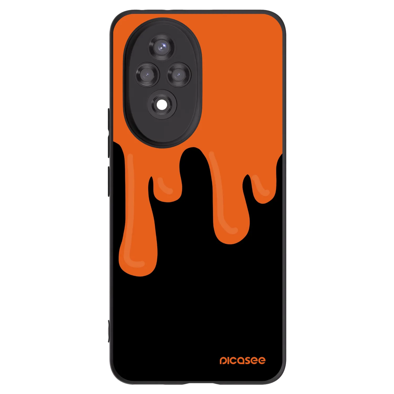 Picasee Μαύρη θήκη σιλικόνης για Honor 200 5G - Orange spooky