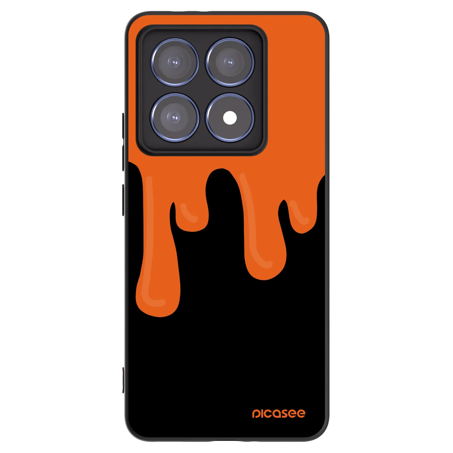 Picasee Μαύρη θήκη σιλικόνης για Xiaomi 14T Pro - Orange spooky