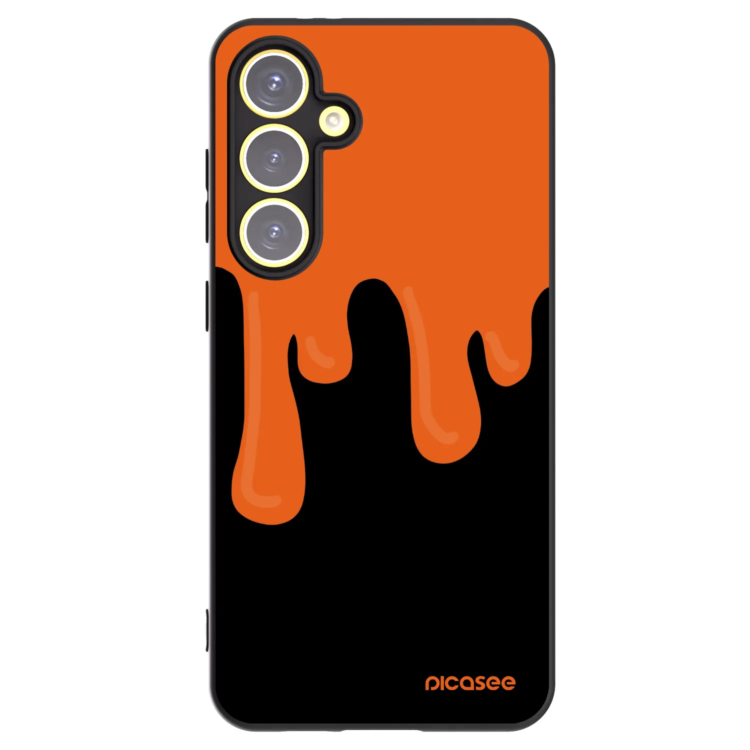 Picasee Μαύρη θήκη σιλικόνης για Samsung Galaxy S24 FE S721B - Orange spooky