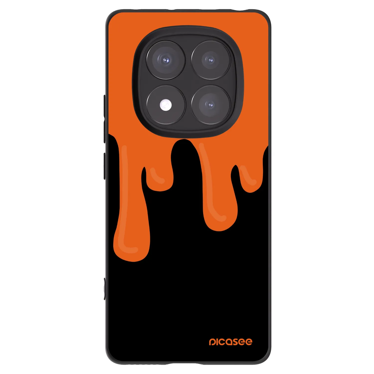 Picasee Μαύρη θήκη σιλικόνης για Xiaomi Redmi Note 14 Pro 5G - Orange spooky