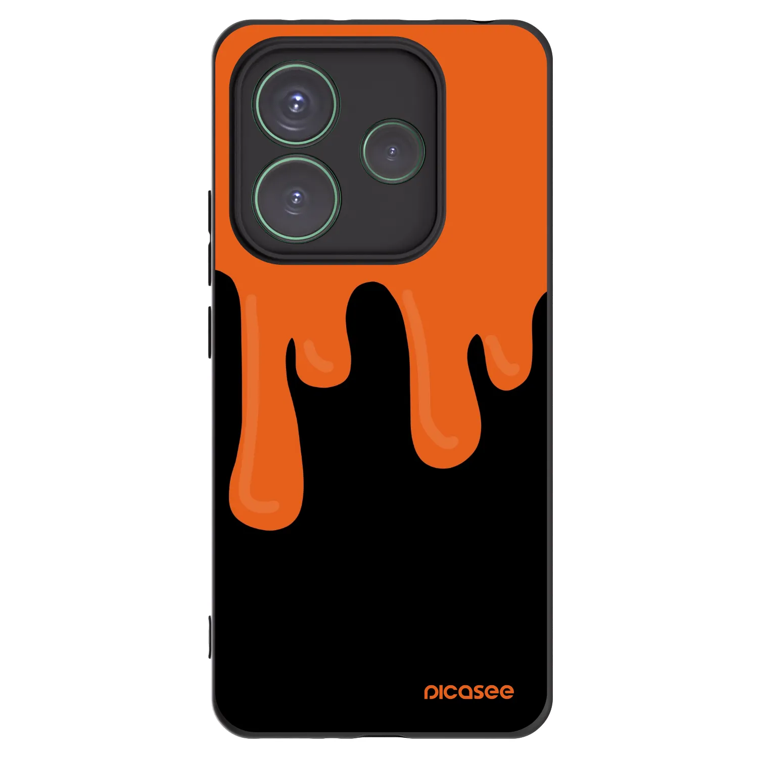 Picasee Μαύρη θήκη σιλικόνης για Xiaomi Redmi Note 14 5G - Orange spooky