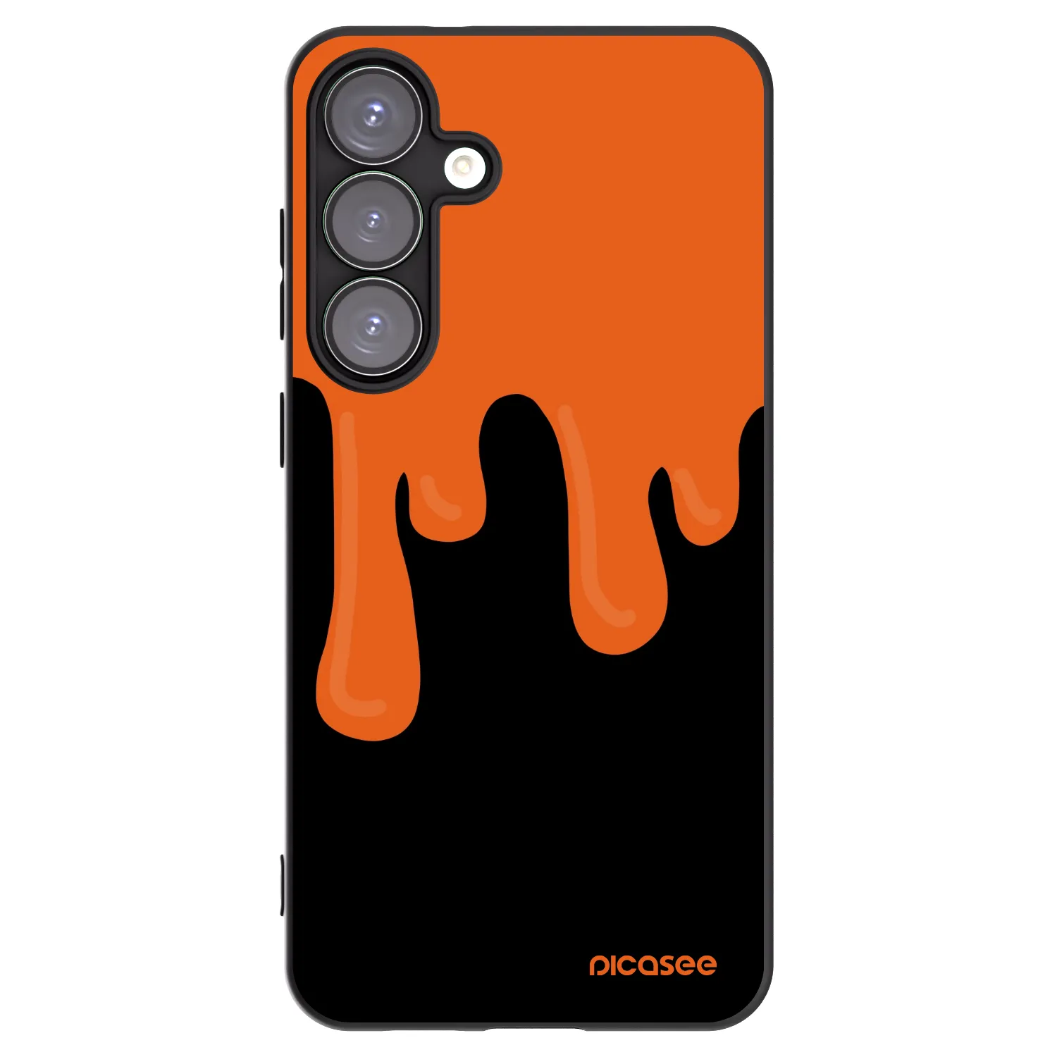 Picasee Μαύρη θήκη σιλικόνης για Samsung Galaxy S25+ 5G - Orange spooky