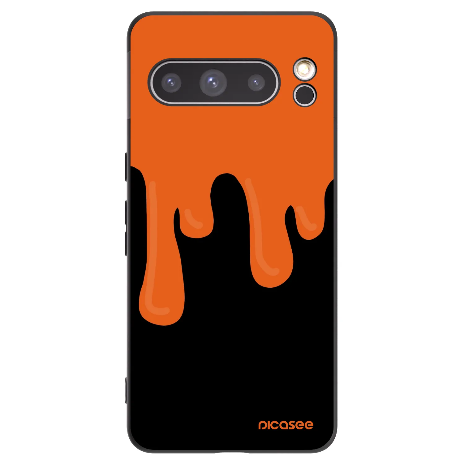Picasee Μαύρη θήκη σιλικόνης για Google Pixel 8 Pro - Orange spooky